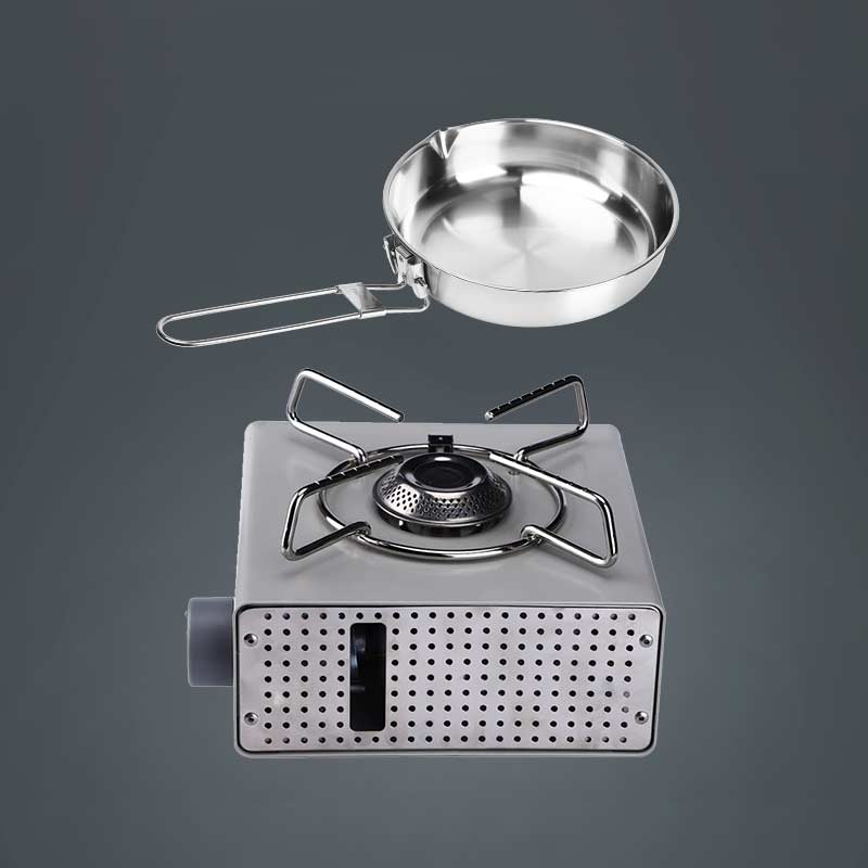 Multifunctional LAC BUTANE GAS STOVE & STAINLESS STEEL FRYPAN Set