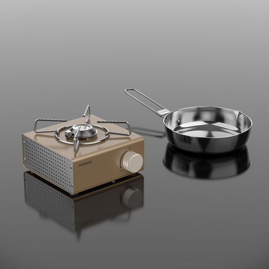 Multifunctional LAC BUTANE GAS STOVE & STAINLESS STEEL FRYPAN Set