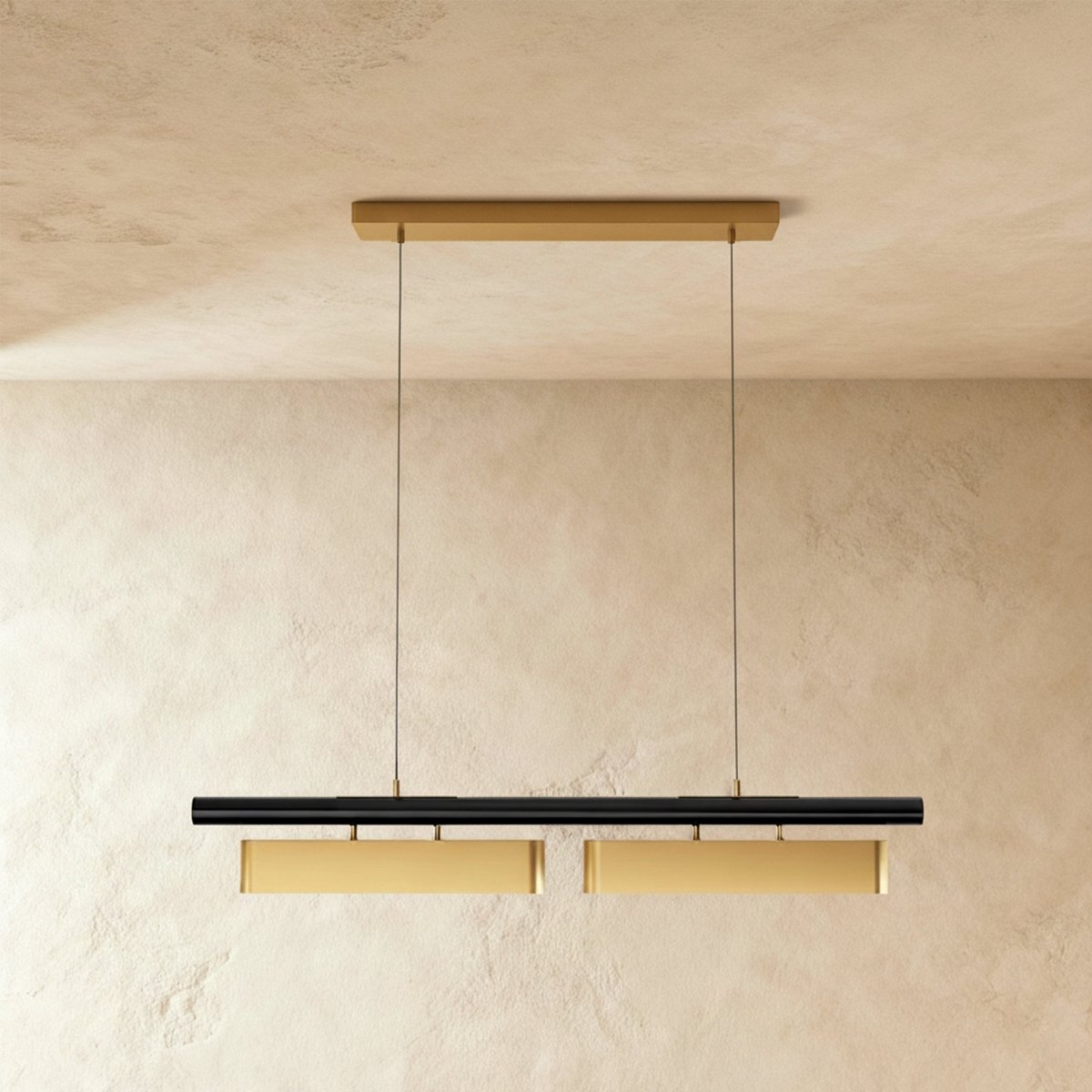 Modern Stainless Steel Linear Chandelier With Multi Head Design