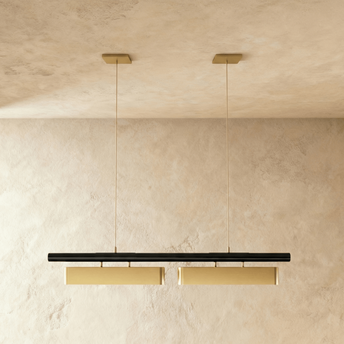 Modern Stainless Steel Linear Chandelier With Multi Head Design