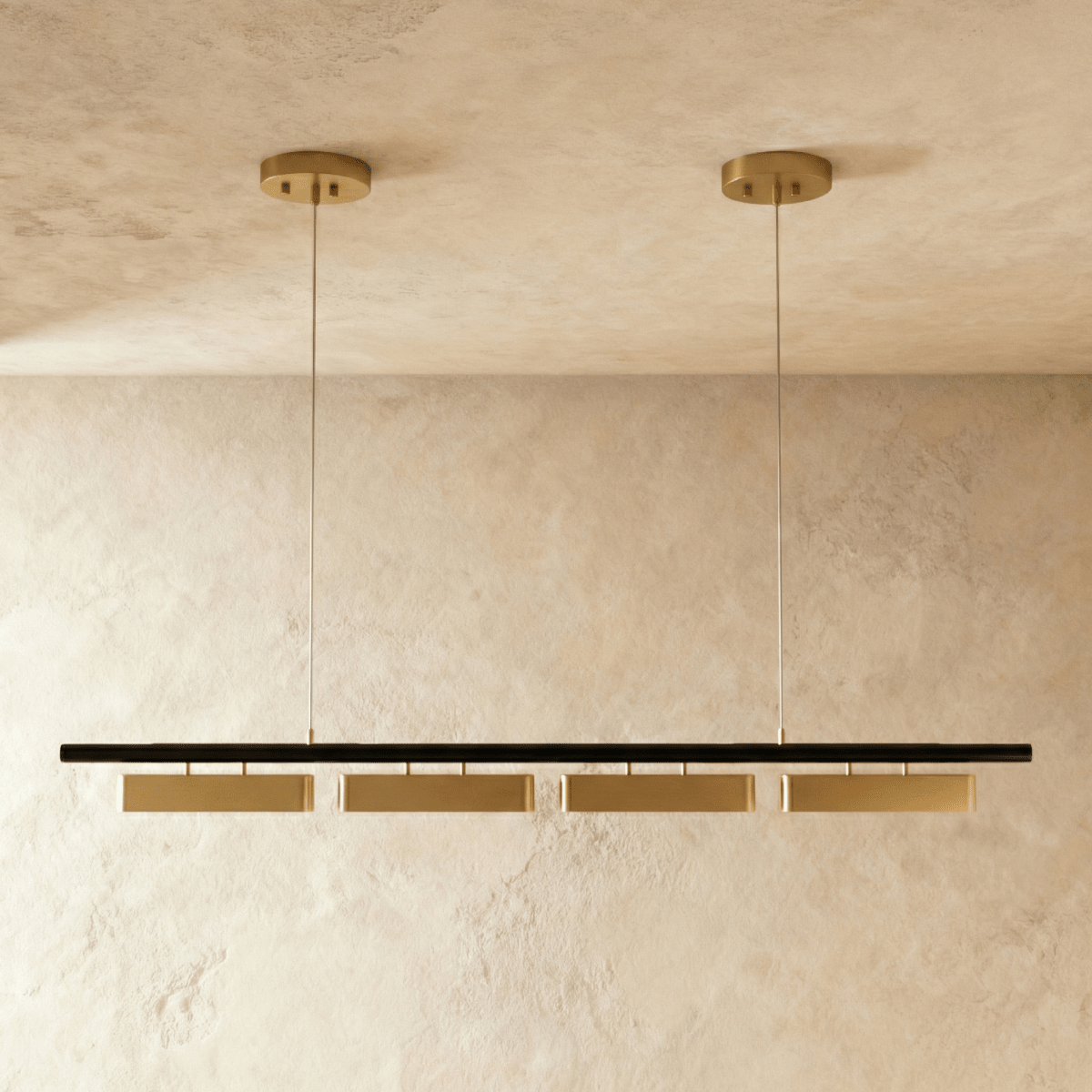 Modern Stainless Steel Linear Chandelier With Multi Head Design