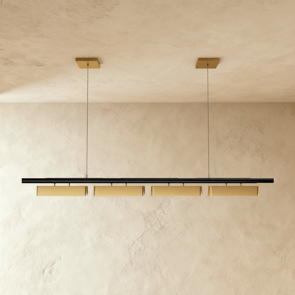 Modern Stainless Steel Linear Chandelier With Multi Head Design