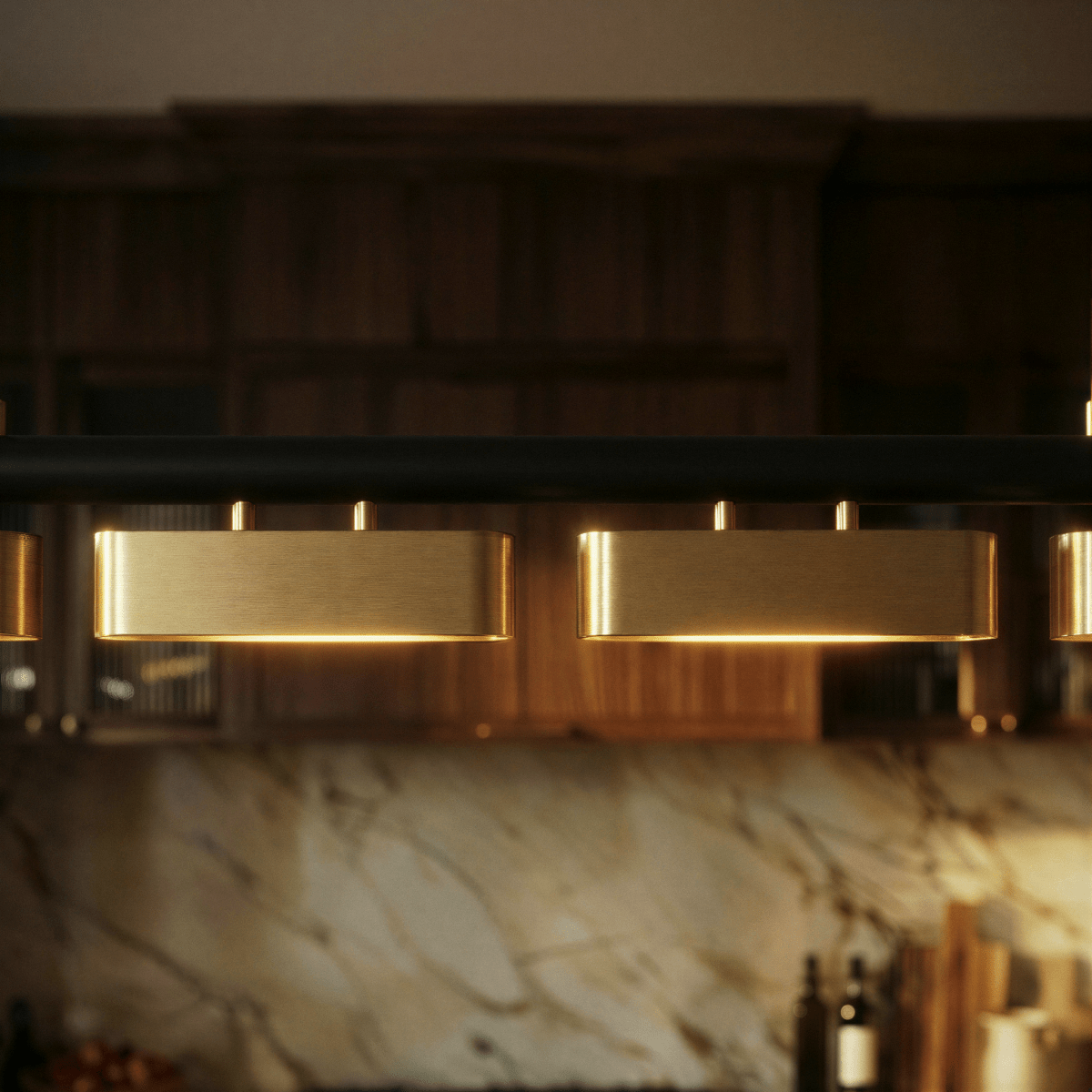 Modern Stainless Steel Linear Chandelier With Multi Head Design
