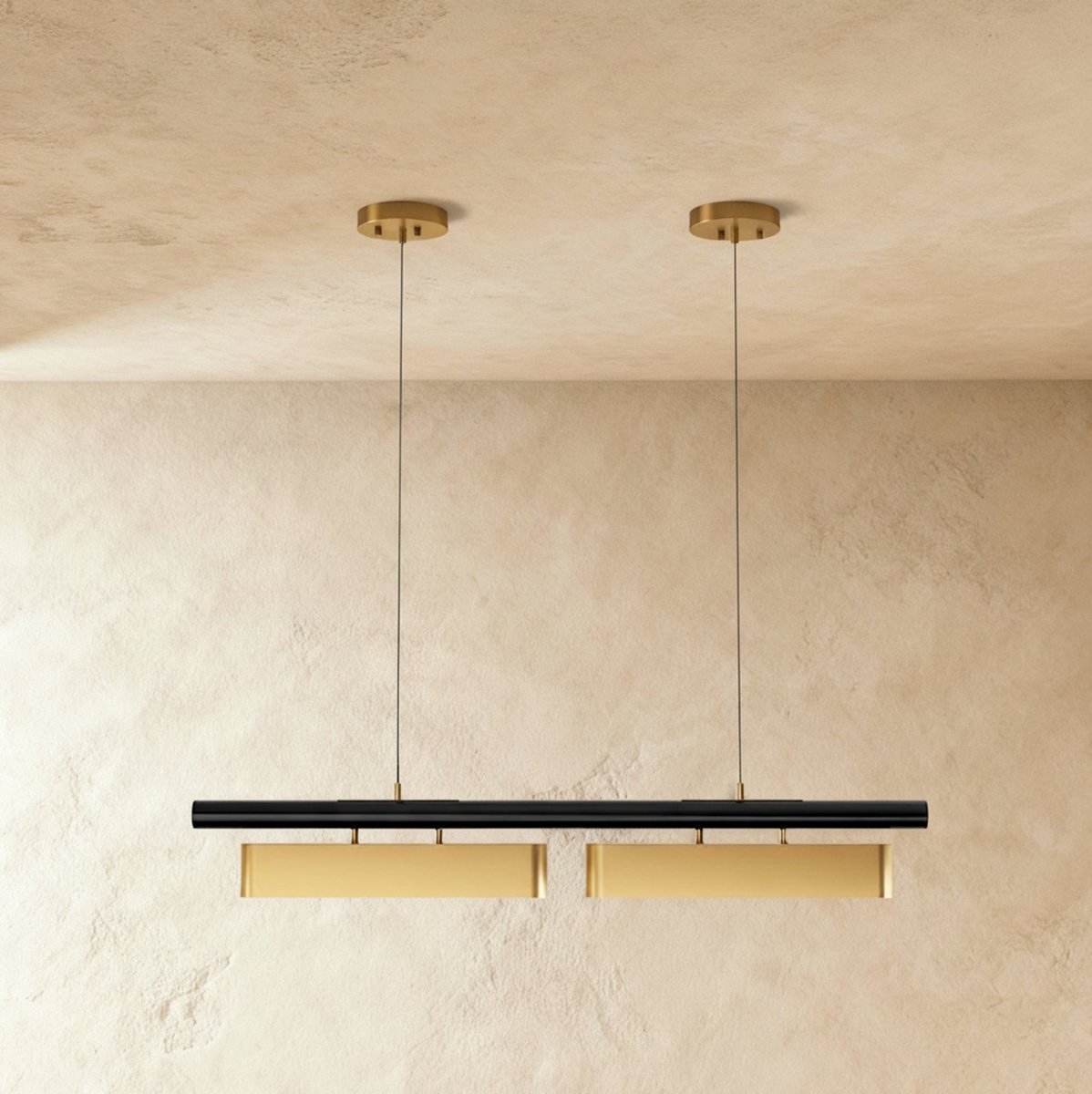 Modern Stainless Steel Linear Chandelier With Multi Head Design