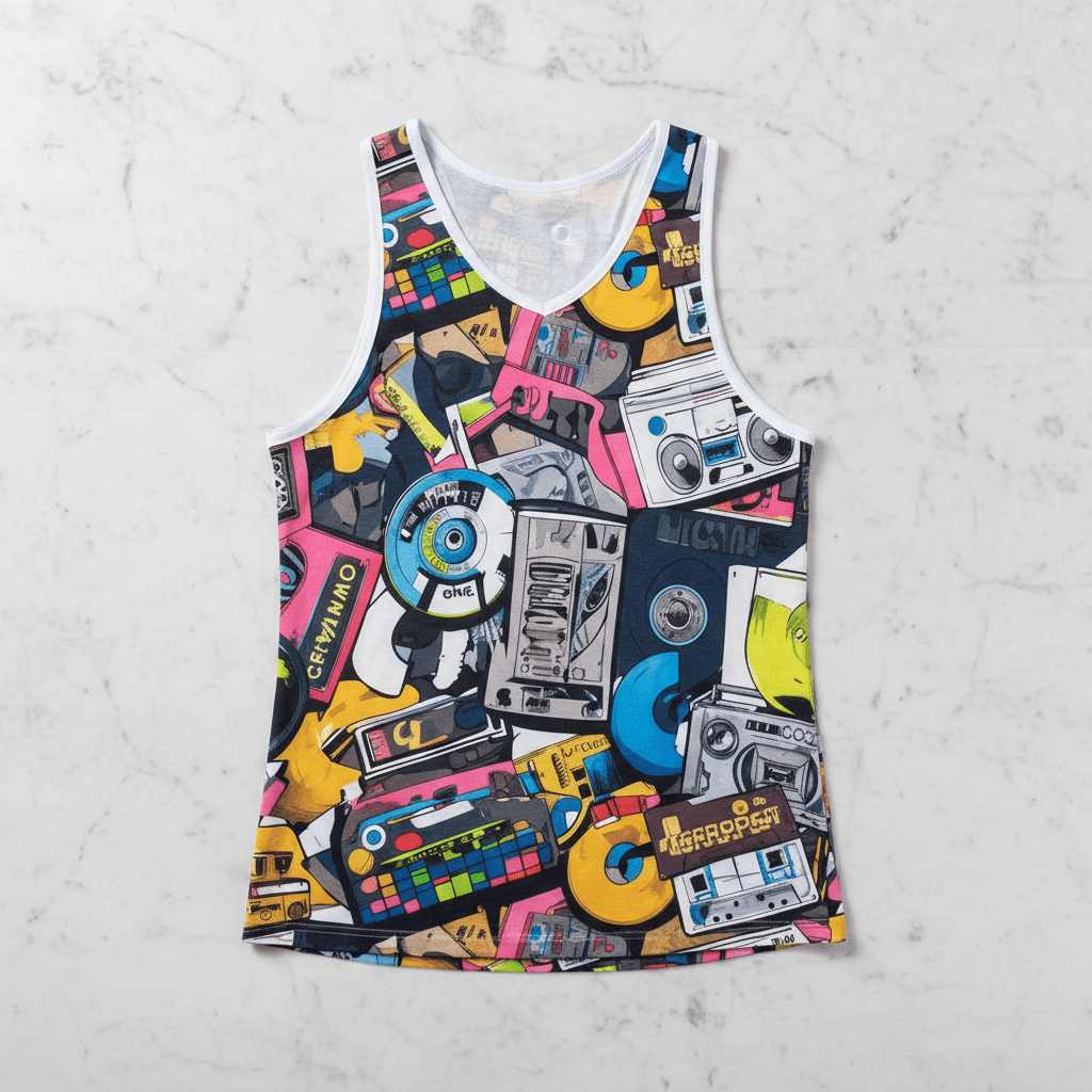 Neon 90s Cassette Tape AOP Jersey — Maximalist Streetwear