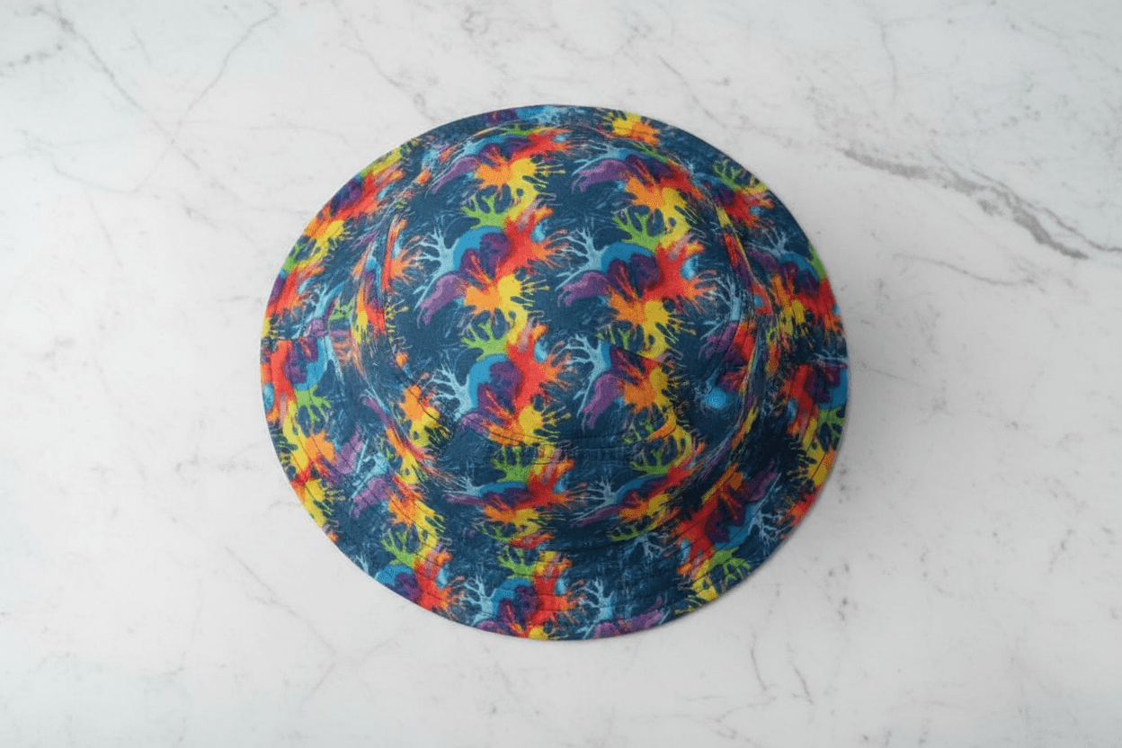 Neon Anemone AOP Bucket Hat | Electric Reef Print S–L