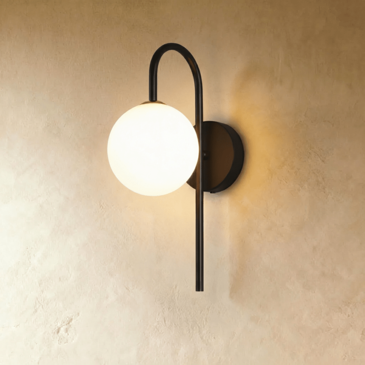 Modern Sculptural Wall Light With Curved Asymmetric Shade