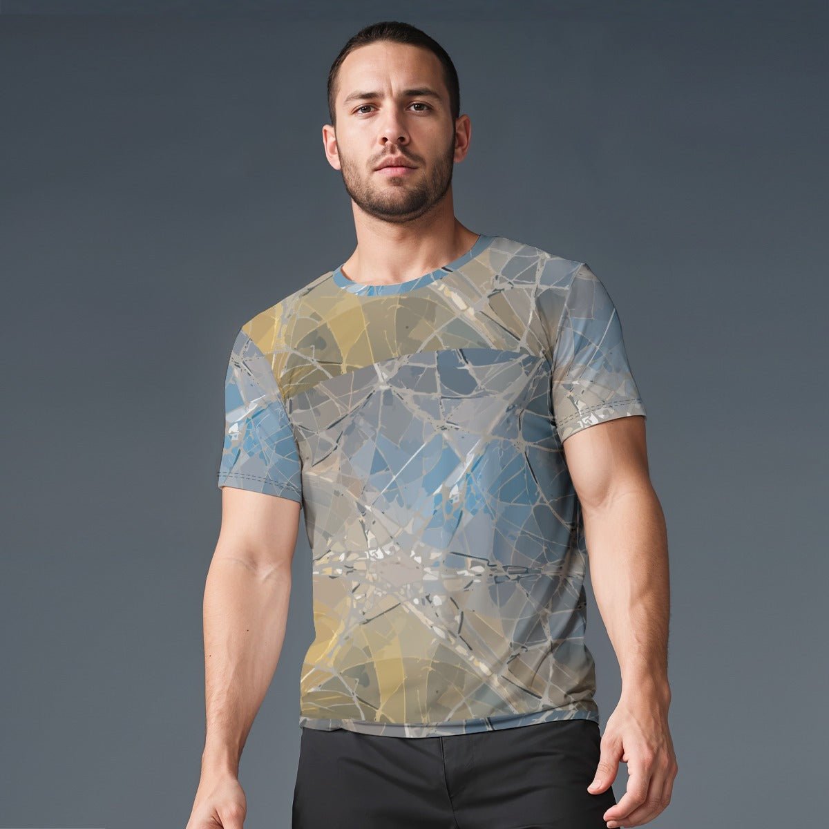Nimbus Drift 5000 Premium AOP Performance Tee for Ethereal Streetwear Collectors — Abstract Smoke Marble Print, High-Stretch Fluid Art Activewear