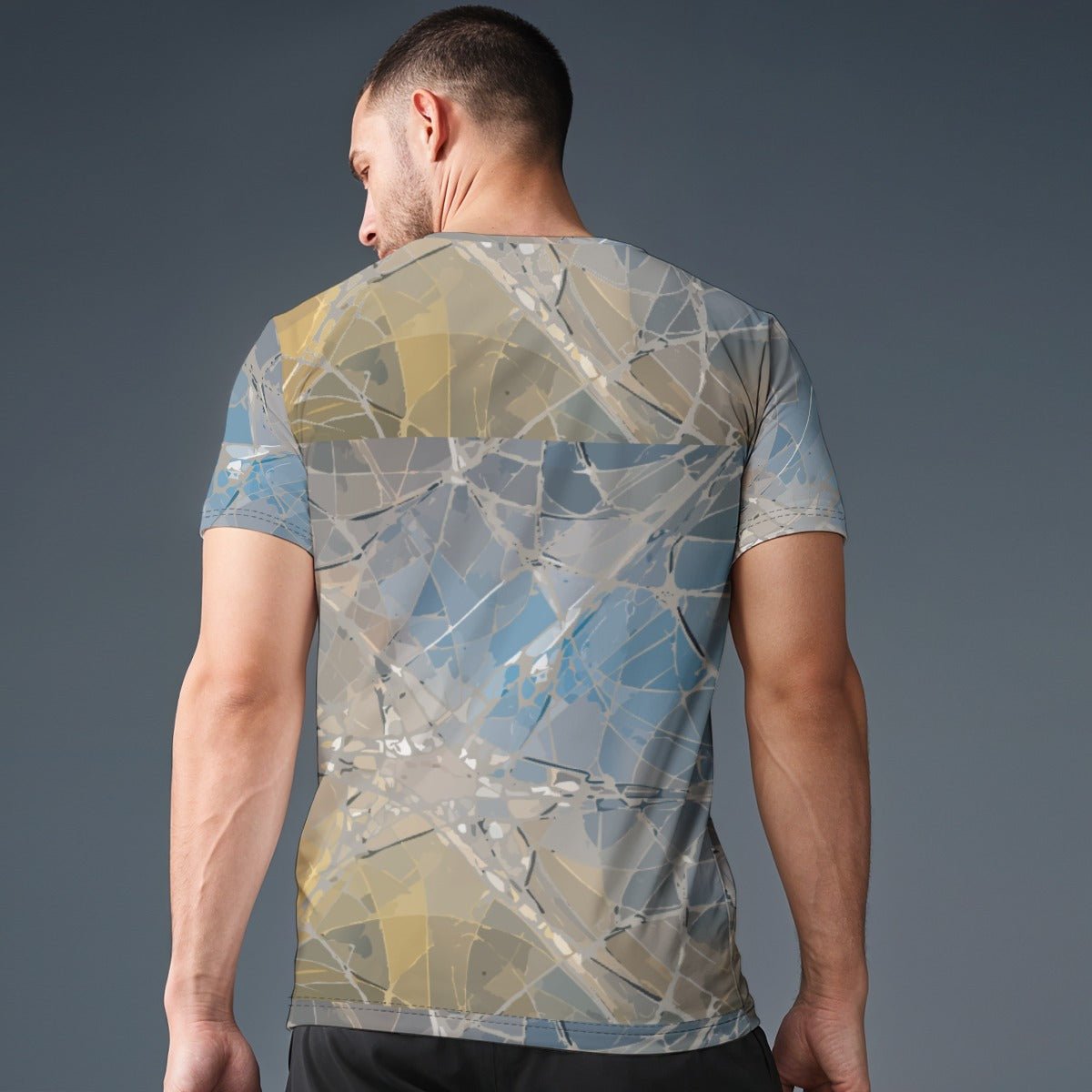 Nimbus Drift 5000 Premium AOP Performance Tee for Ethereal Streetwear Collectors — Abstract Smoke Marble Print, High-Stretch Fluid Art Activewear