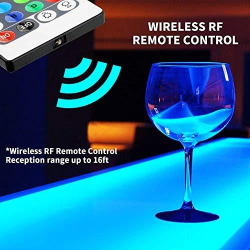 Nurxiovo 20/24/32/36 Inch LED Lighted Liquor Shelf Bottle Display Rack Illuminated Home and Commercial Bar Shelves with RF Remote Control
