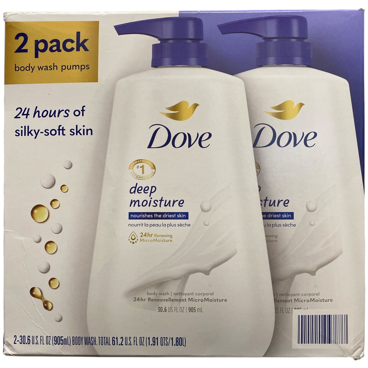 Dove Deep Moisture Renewing Body Wash, 30.6 fl.oz, 2pk