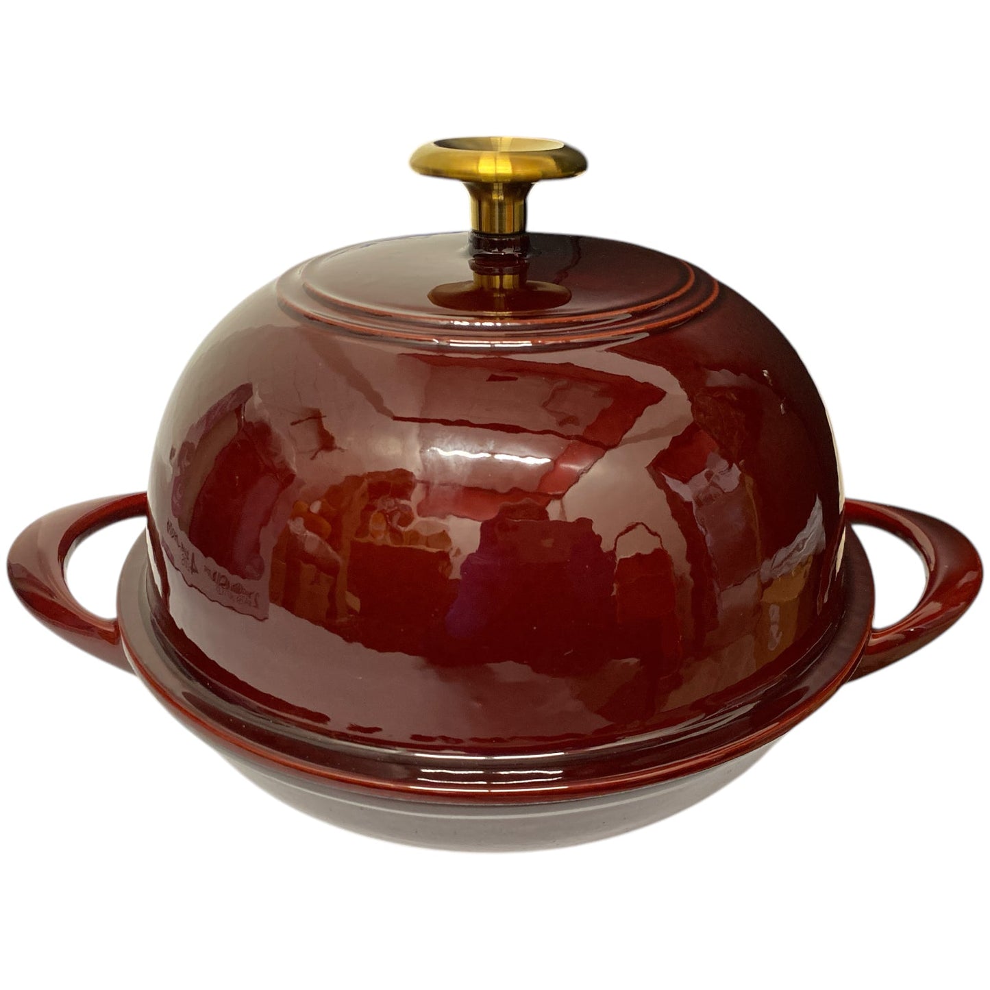 Tramontina 9.5" Enamel Cast Iron Bread Oven, Cranberry/Gold