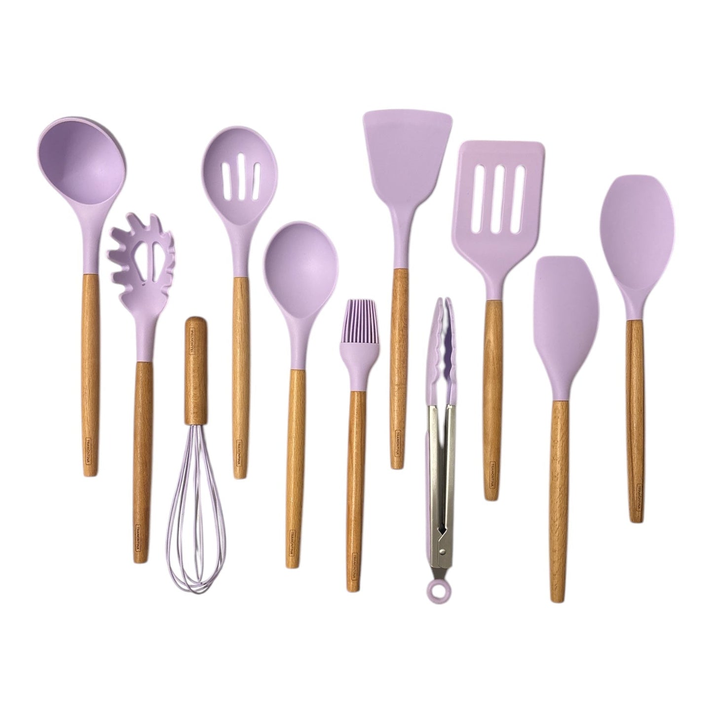 Tramontina 11 Piece Silicone Cooking Utensil Set with Wooden Handles