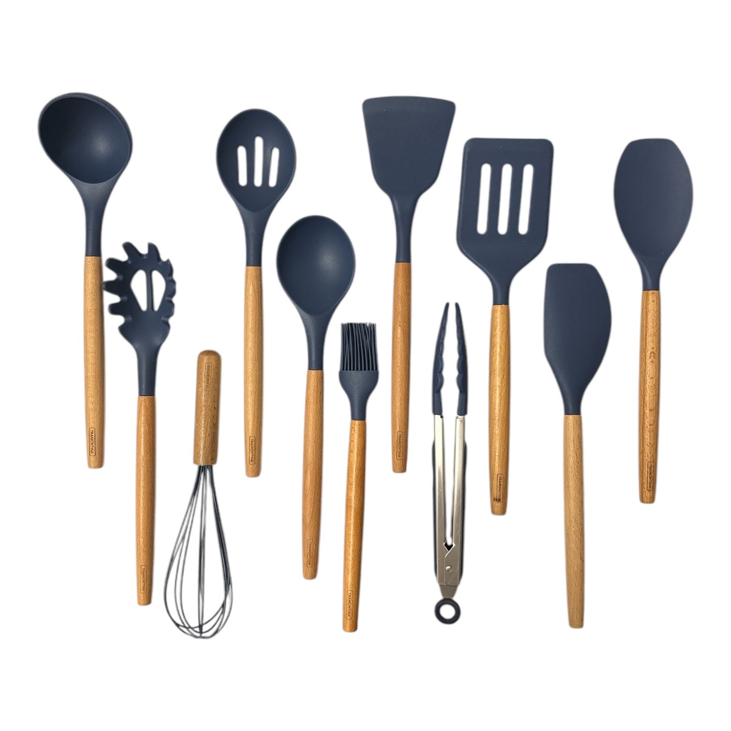 Tramontina 11 Piece Silicone Cooking Utensil Set with Wooden Handles
