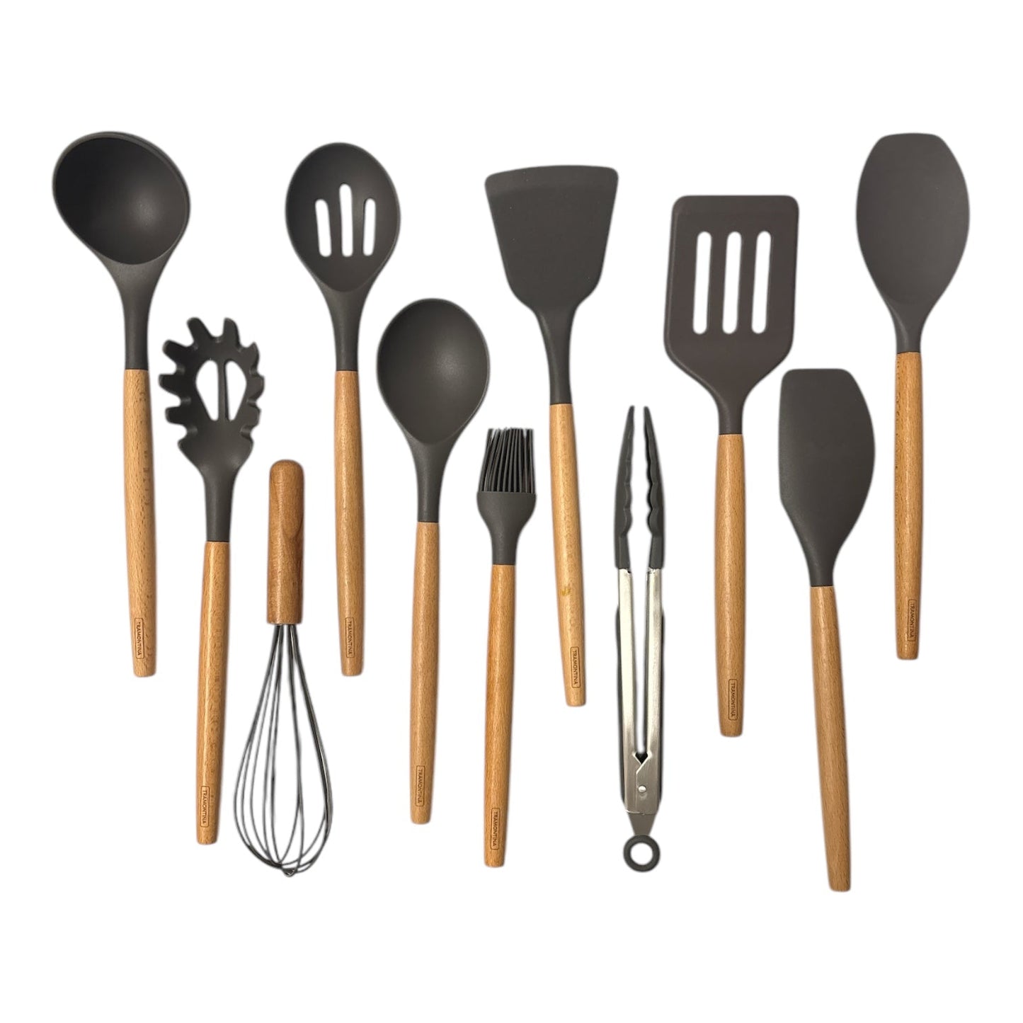 Tramontina 11 Piece Silicone Cooking Utensil Set with Wooden Handles