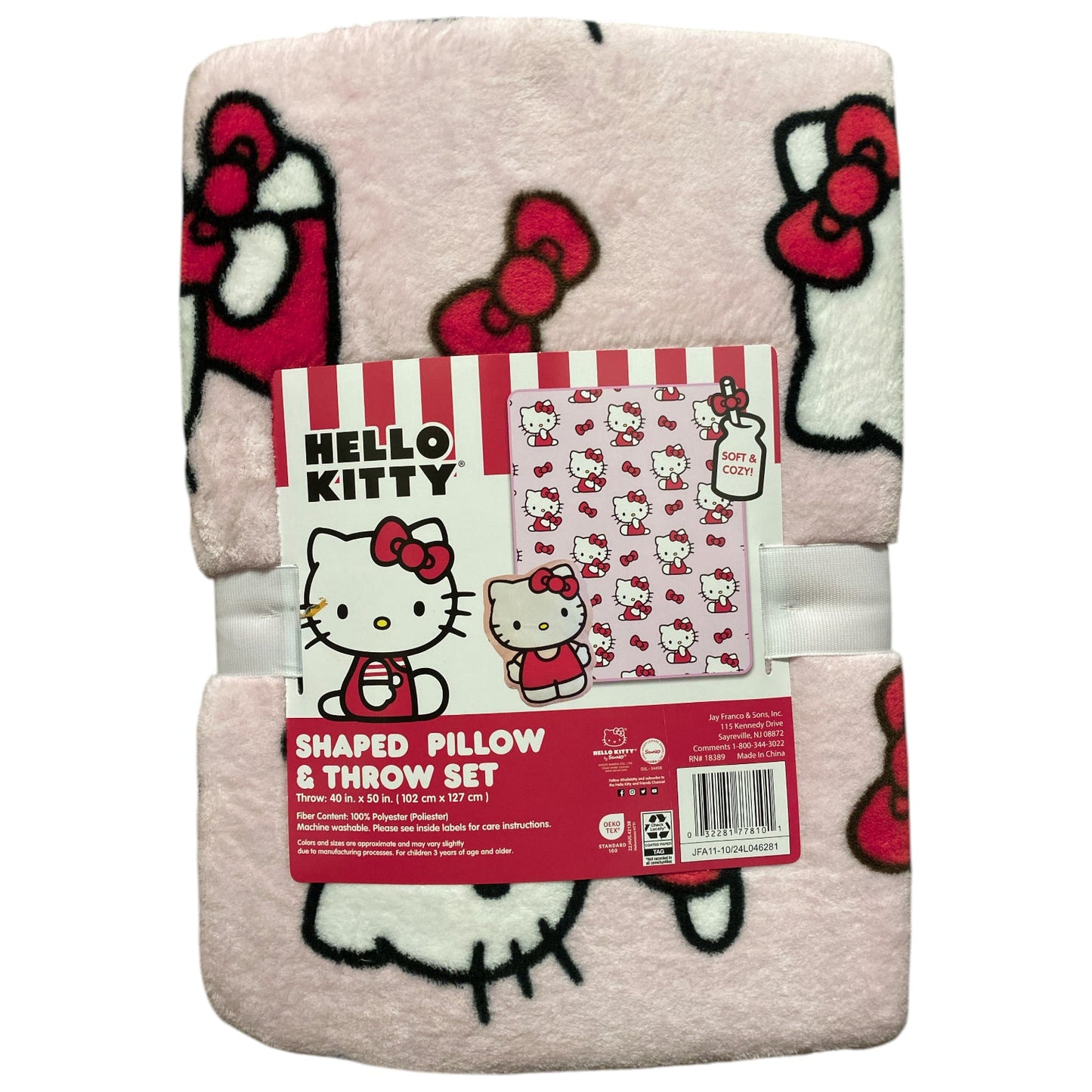 Hello Kitty Super Soft Shaped Pillow & Throw Set, 40" x 50"