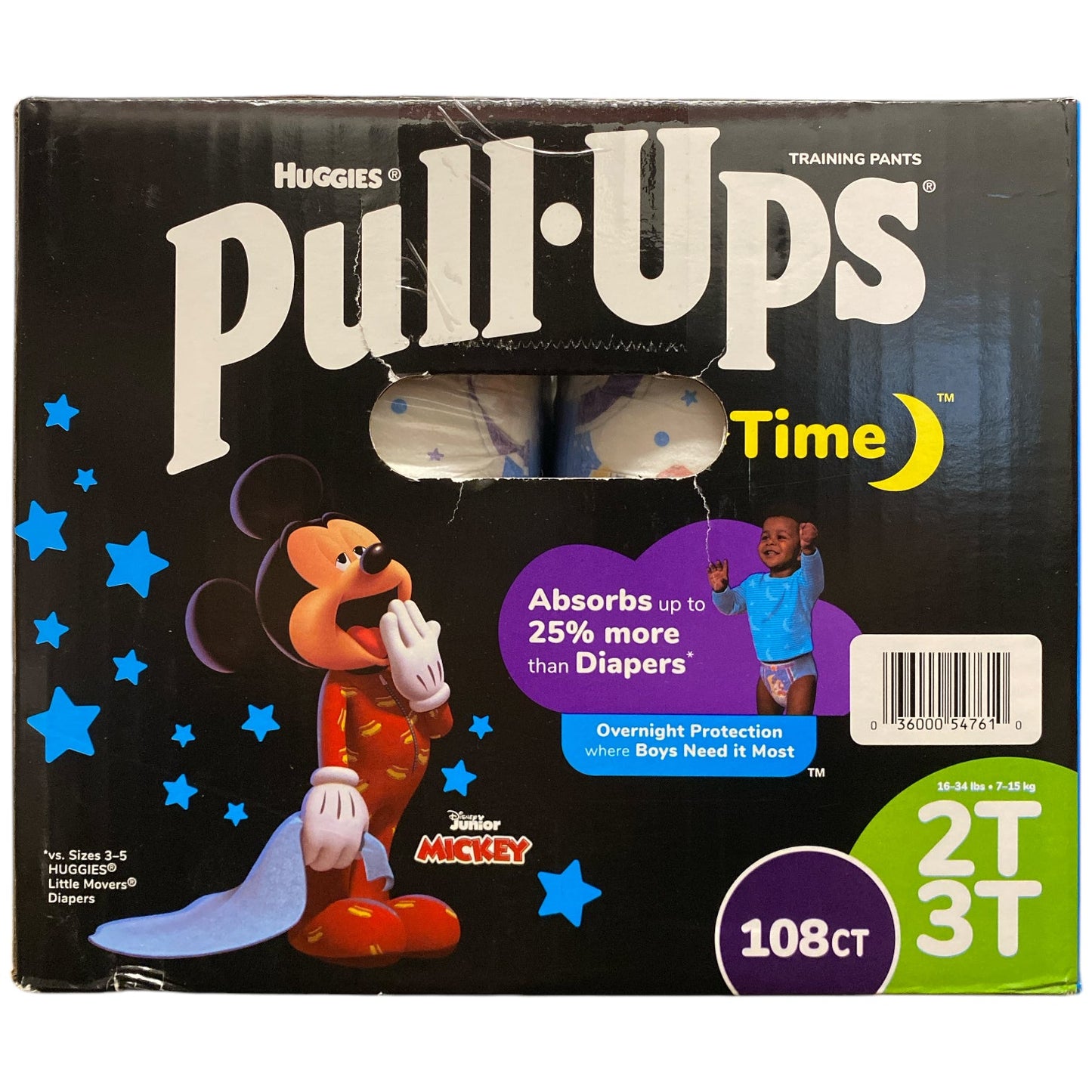 Pull-Ups Nighttime Potty Training Pants for Boys, 2T-3T, 108ct