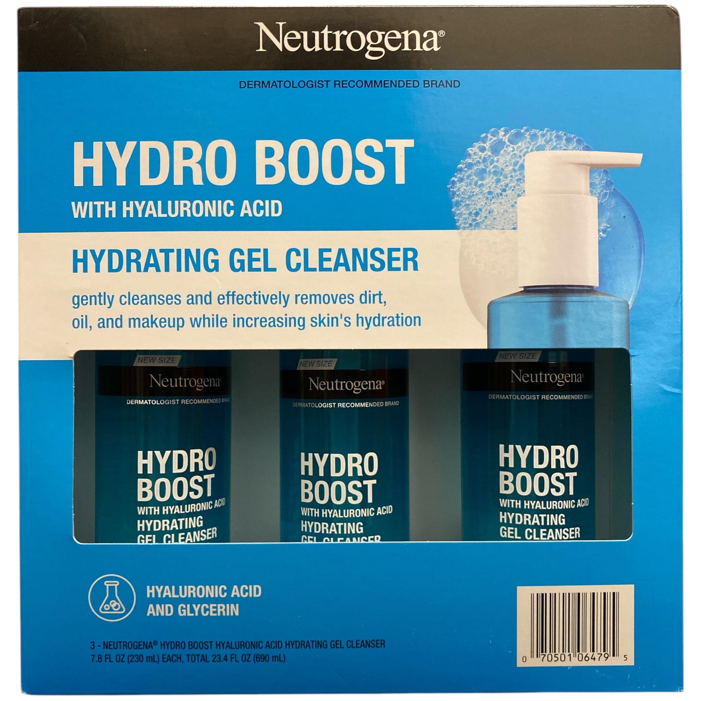 Neutrogena Hydro Boost Hydrating Gel Cleanser, 7.8 fl.oz, 3pk