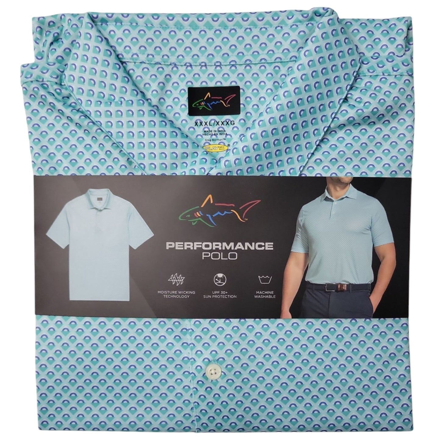 Greg Norman Men's Moisture Wicking Performance Luxe Golf Polo
