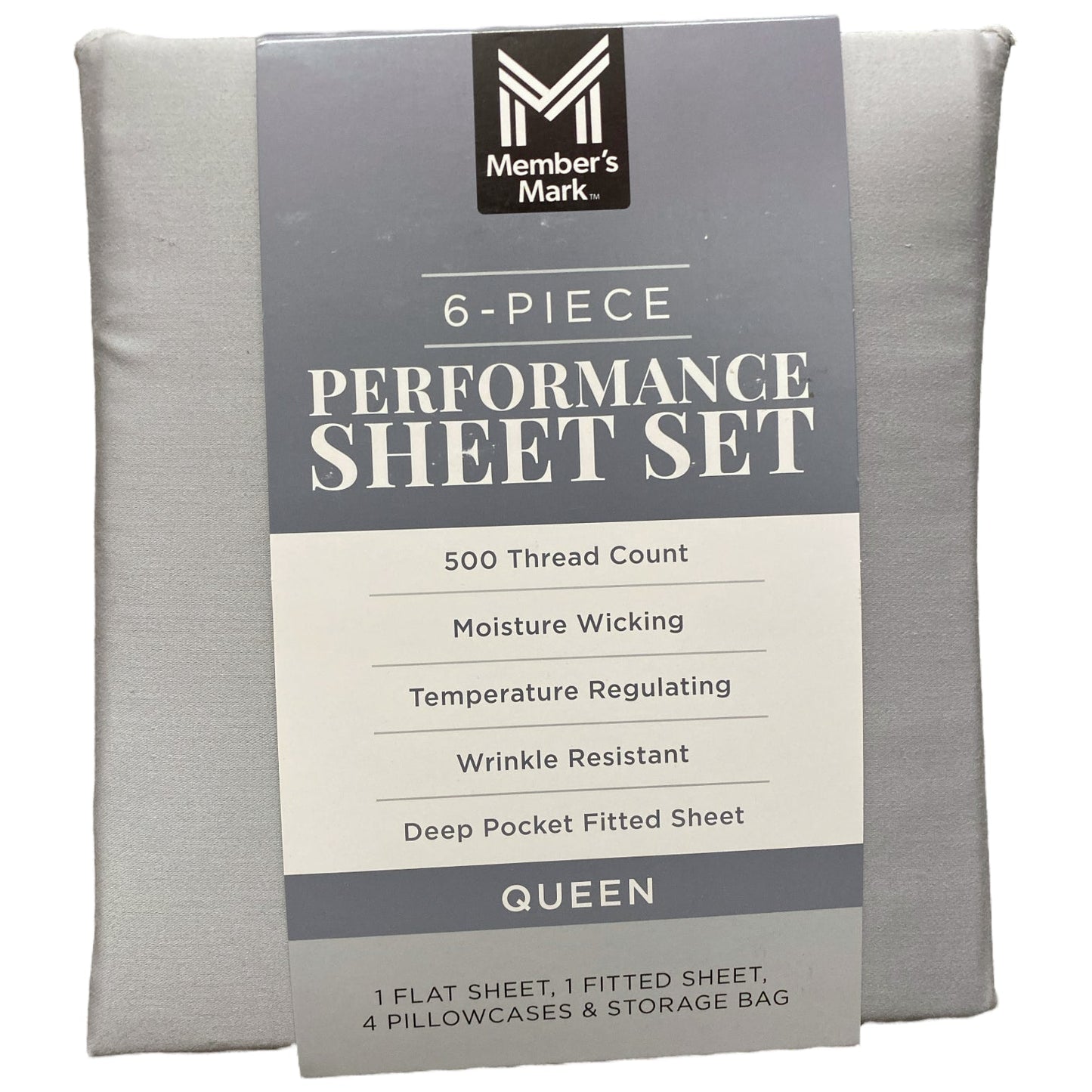 Member's Mark 500 Thread-Count Performance Sheet Set, 6 Piece, Queen
