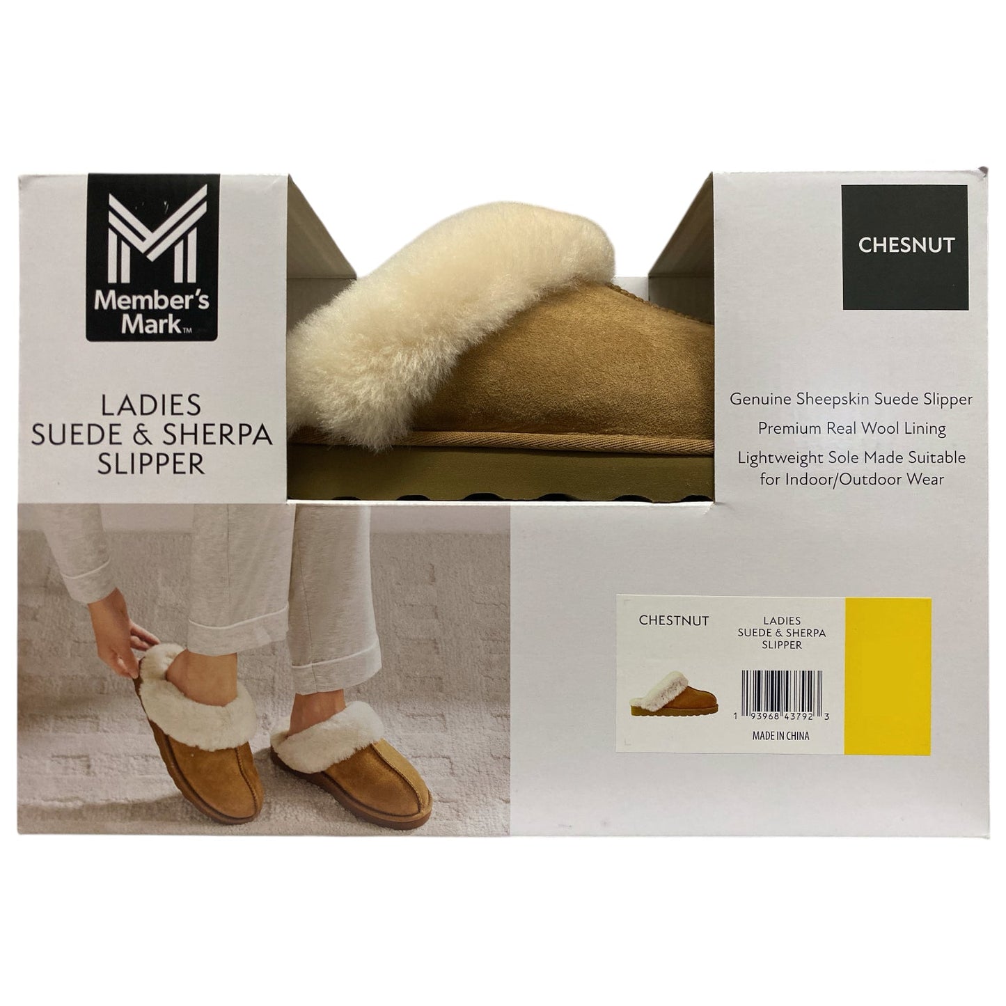 Member's Mark Women's Indoor/Outdoor Sheepskin & Wool Slipper