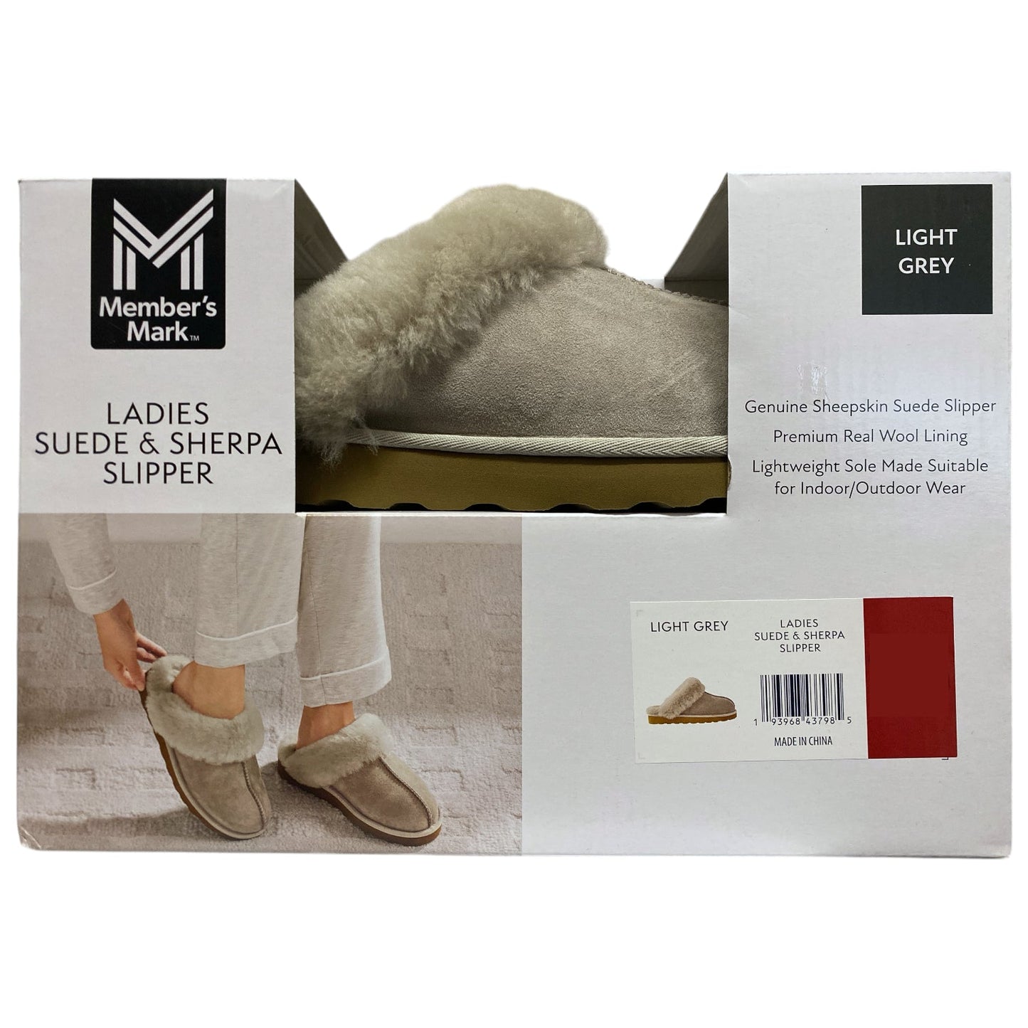 Member's Mark Women's Indoor/Outdoor Sheepskin & Wool Slipper