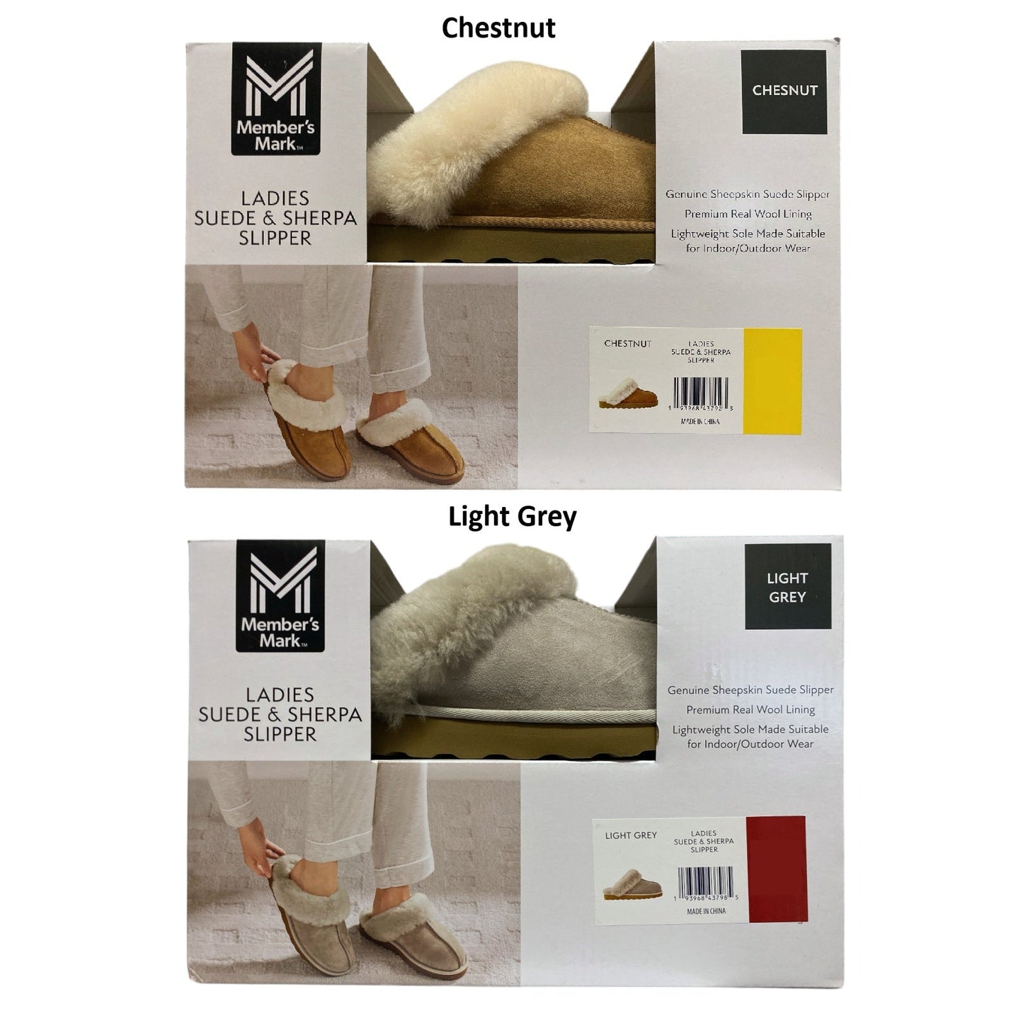 Member's Mark Women's Indoor/Outdoor Sheepskin & Wool Slipper