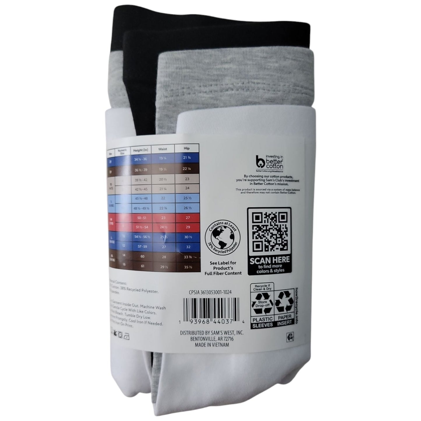 Member's Mark Girls 3-Pack Sit Snug Cartwheel Short