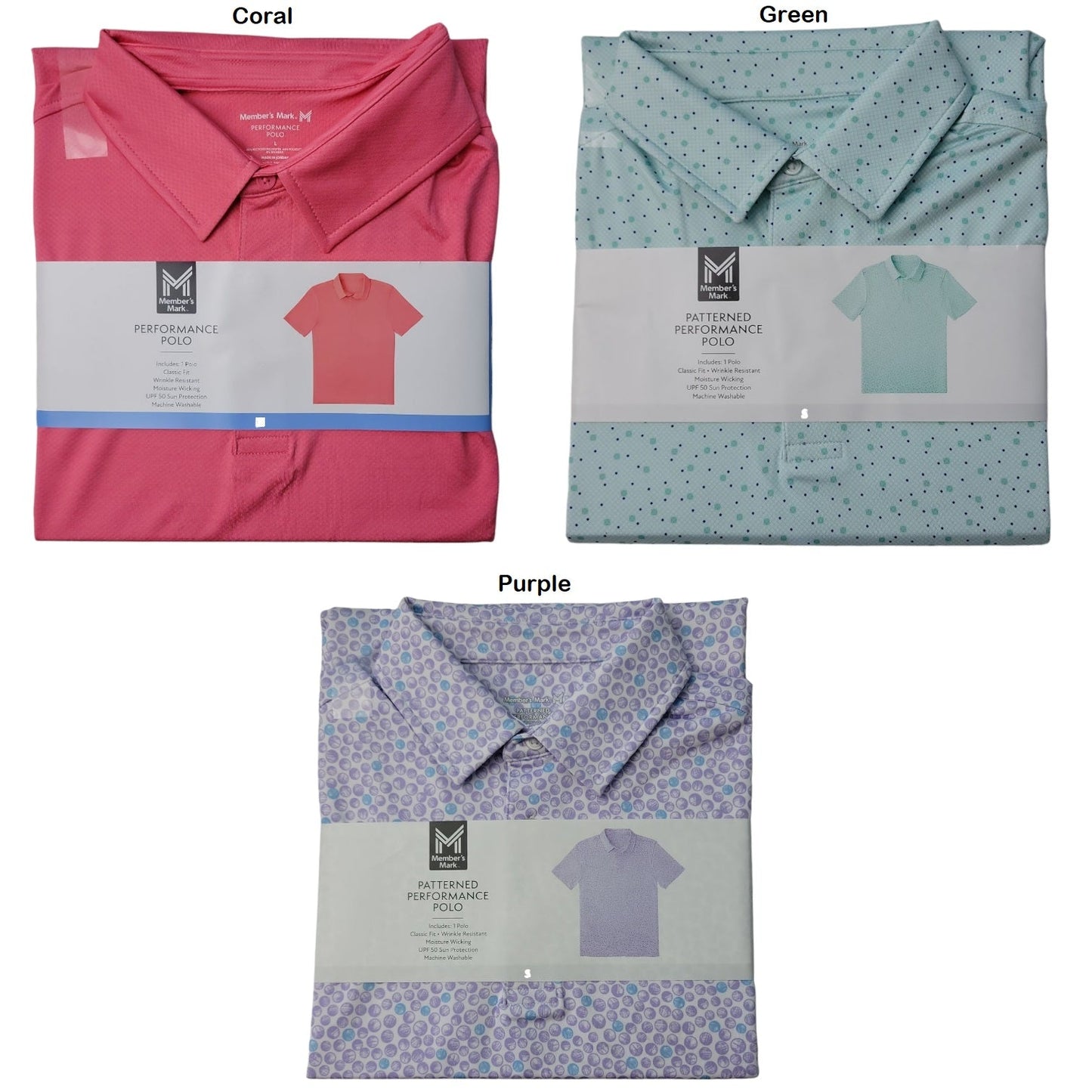 Member's Mark Men's Soft Moisture Wicking Performance Polo