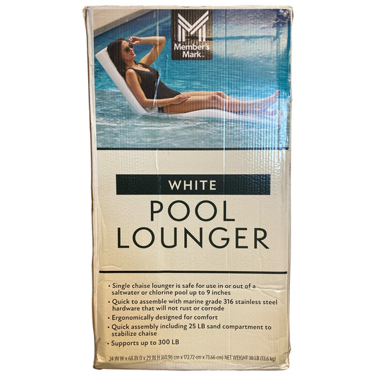 Member's Mark Shallow Water Resin Pool Lounger, White