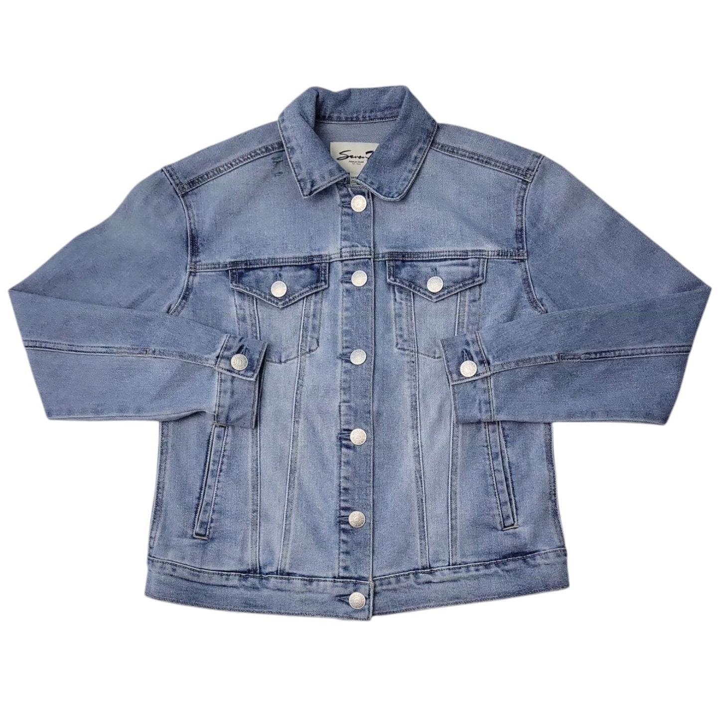 Seven7 Women's Denim Relaxed Fit Midweight Trucker Jacket