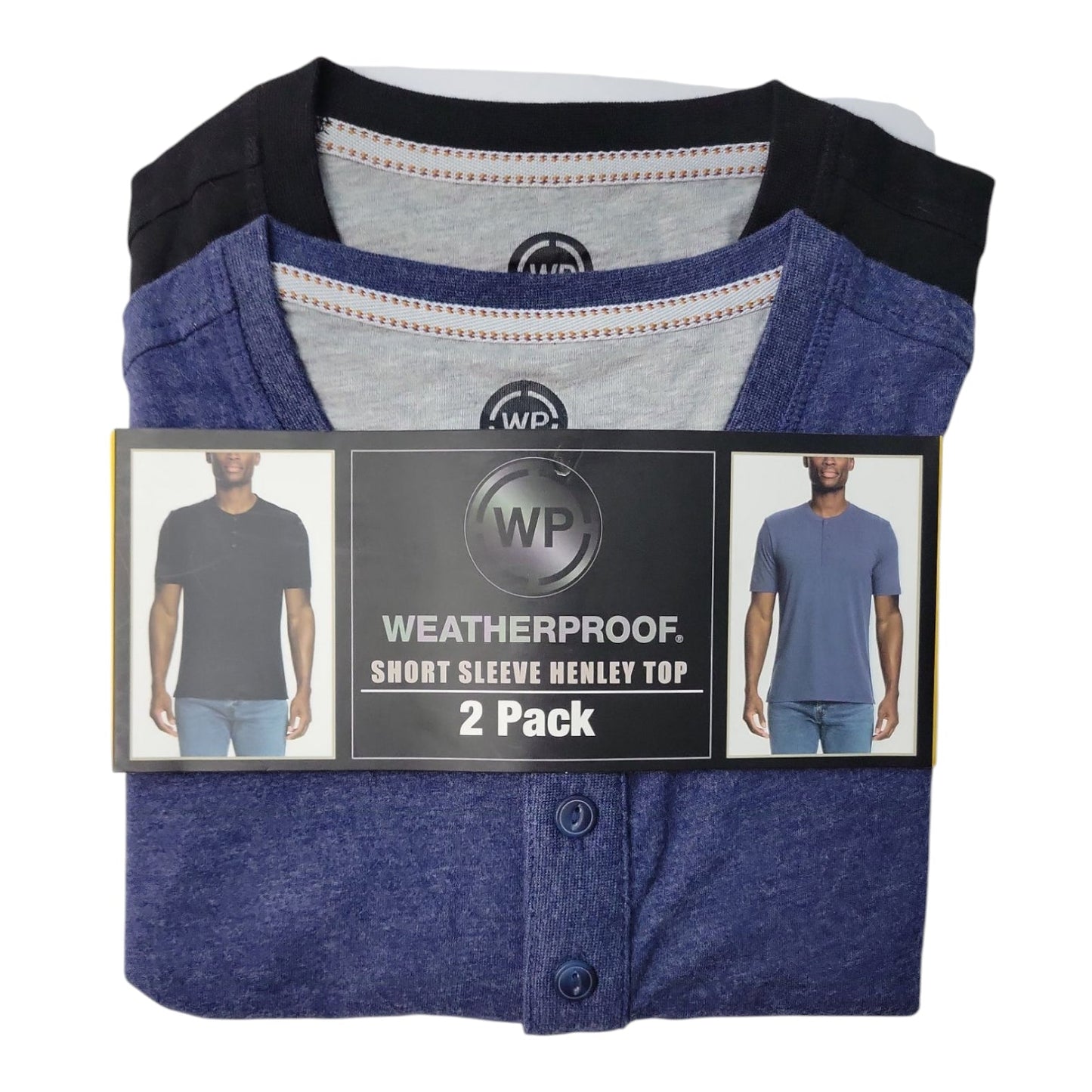WP Weatherproof Men's 2 Pack Soft Short Sleeve Henley