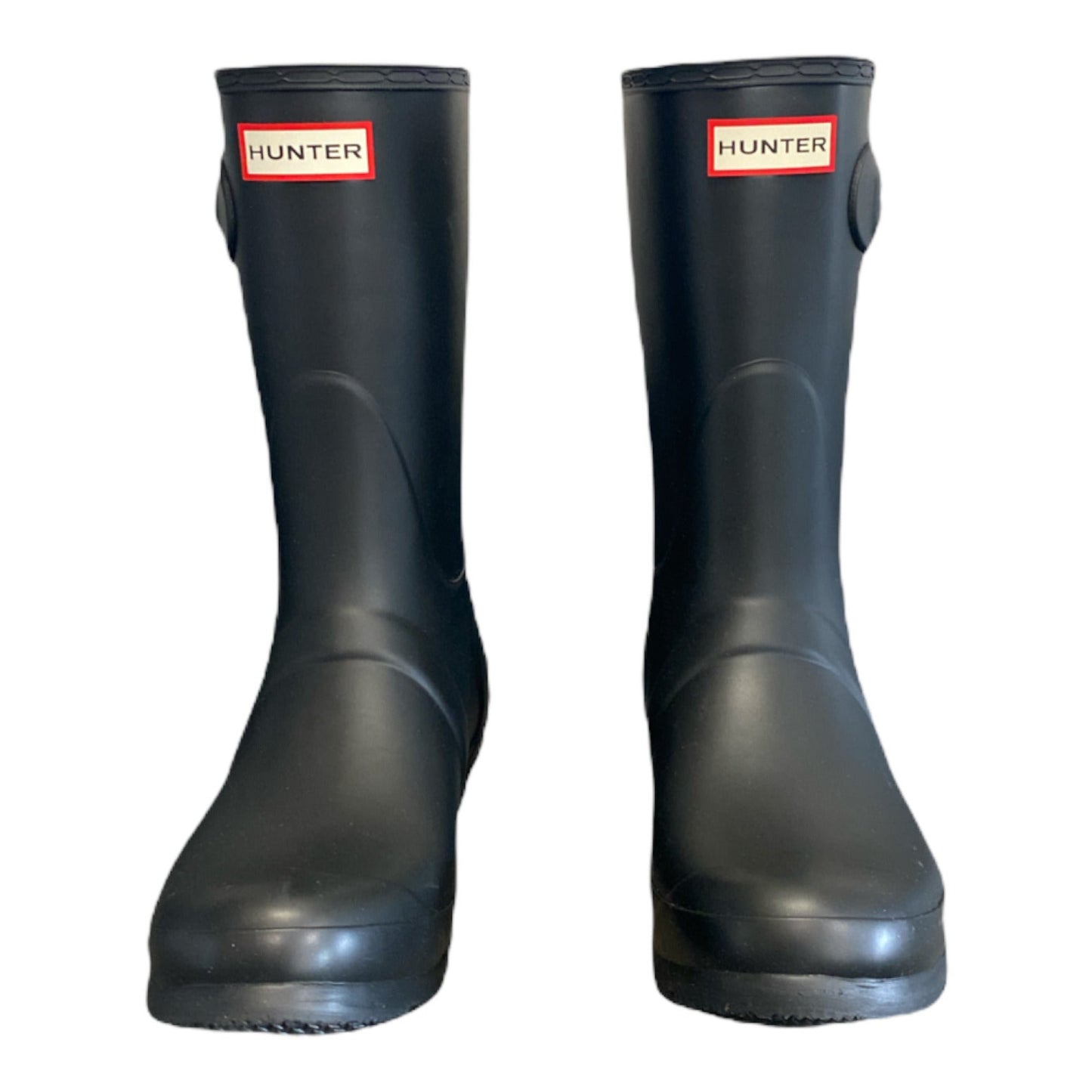 Hunter Women's Original Short Pull On Waterproof Rain Boot, Black, Size 8