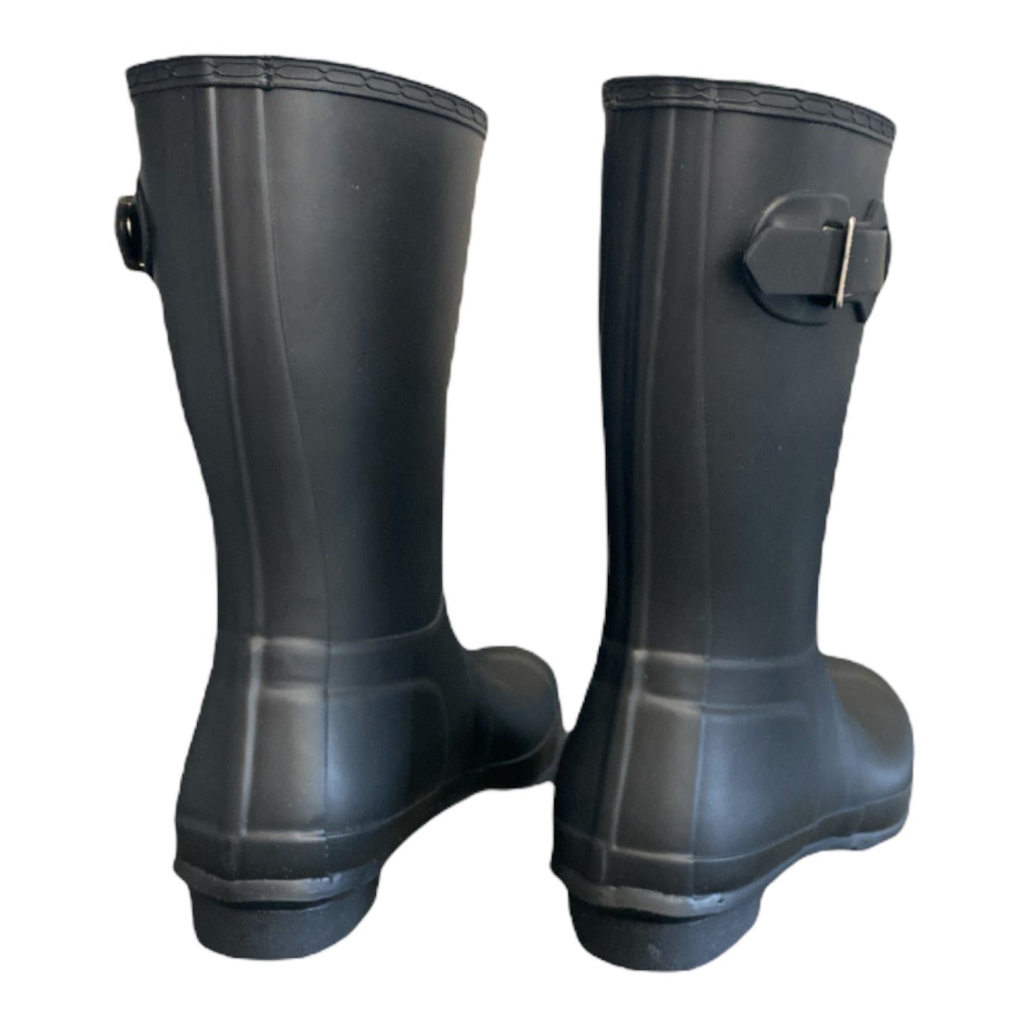 Hunter Women's Original Short Pull On Waterproof Rain Boot, Black, Size 8