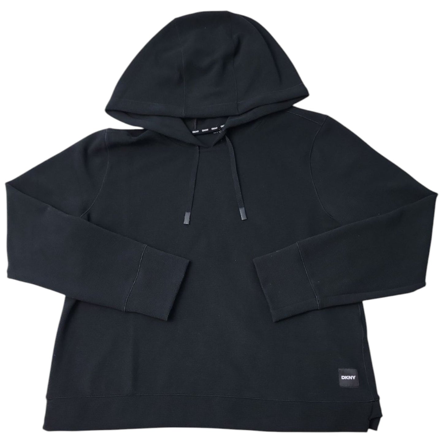 DKNY Women's Buttery Soft Waffle Crew Neck Pullover Hoodie