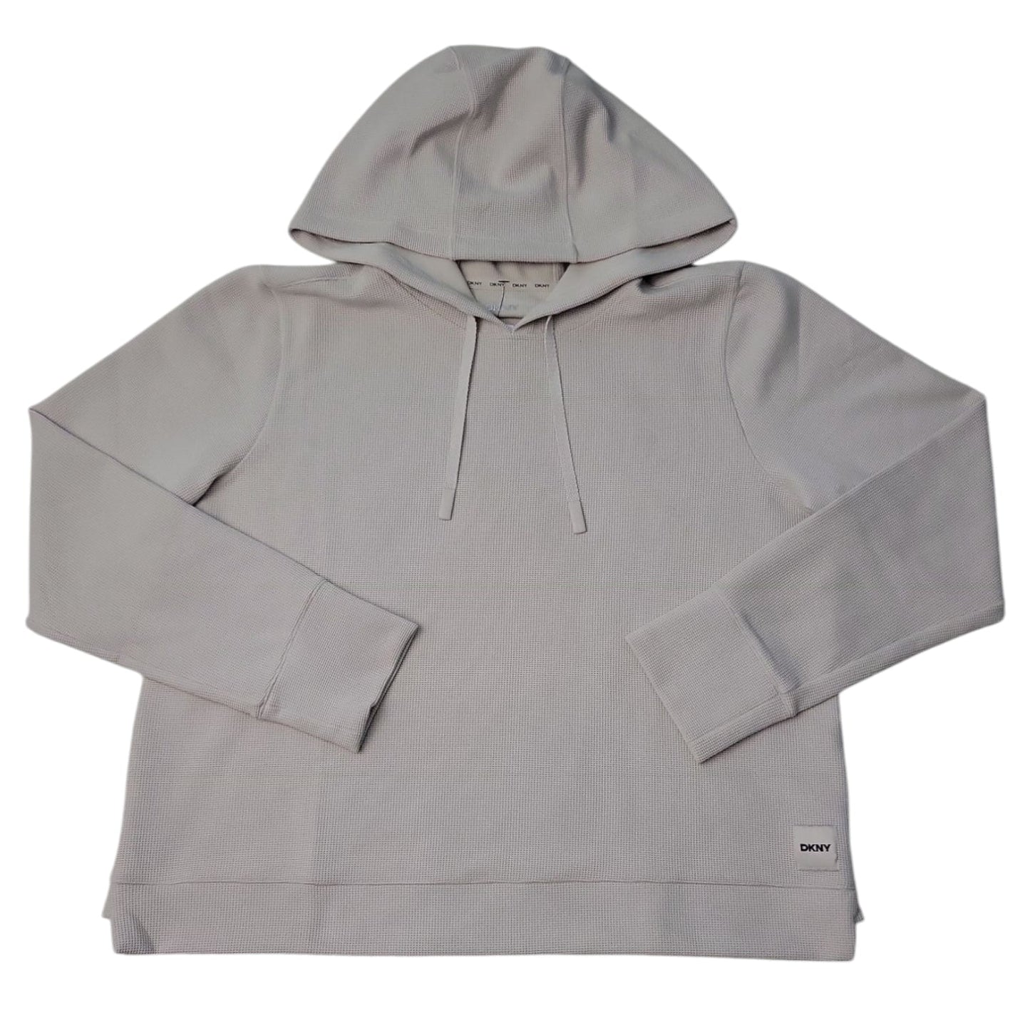 DKNY Women's Buttery Soft Waffle Crew Neck Pullover Hoodie