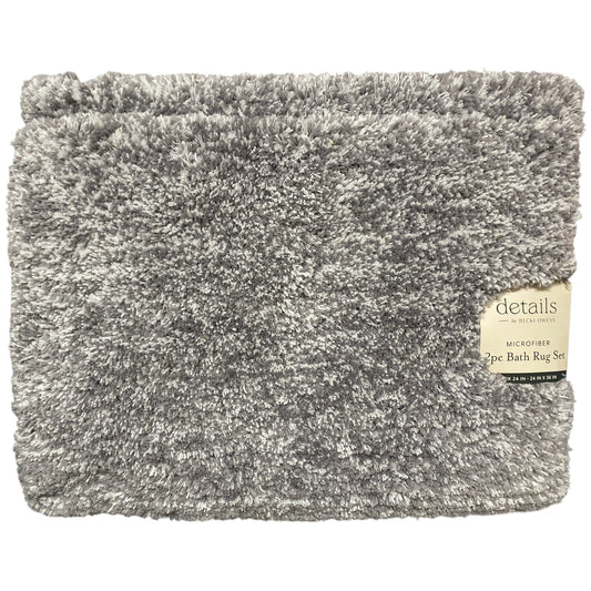 details by Becki Owens Heathered Microfiber Bath Rug Set, Non-Slip Backing, 2pc