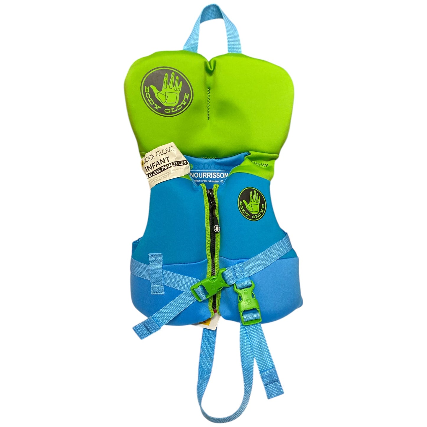 Body Glove Boy's Infant PFD Life Jacket, Less than 30 lbs, Blue/Green