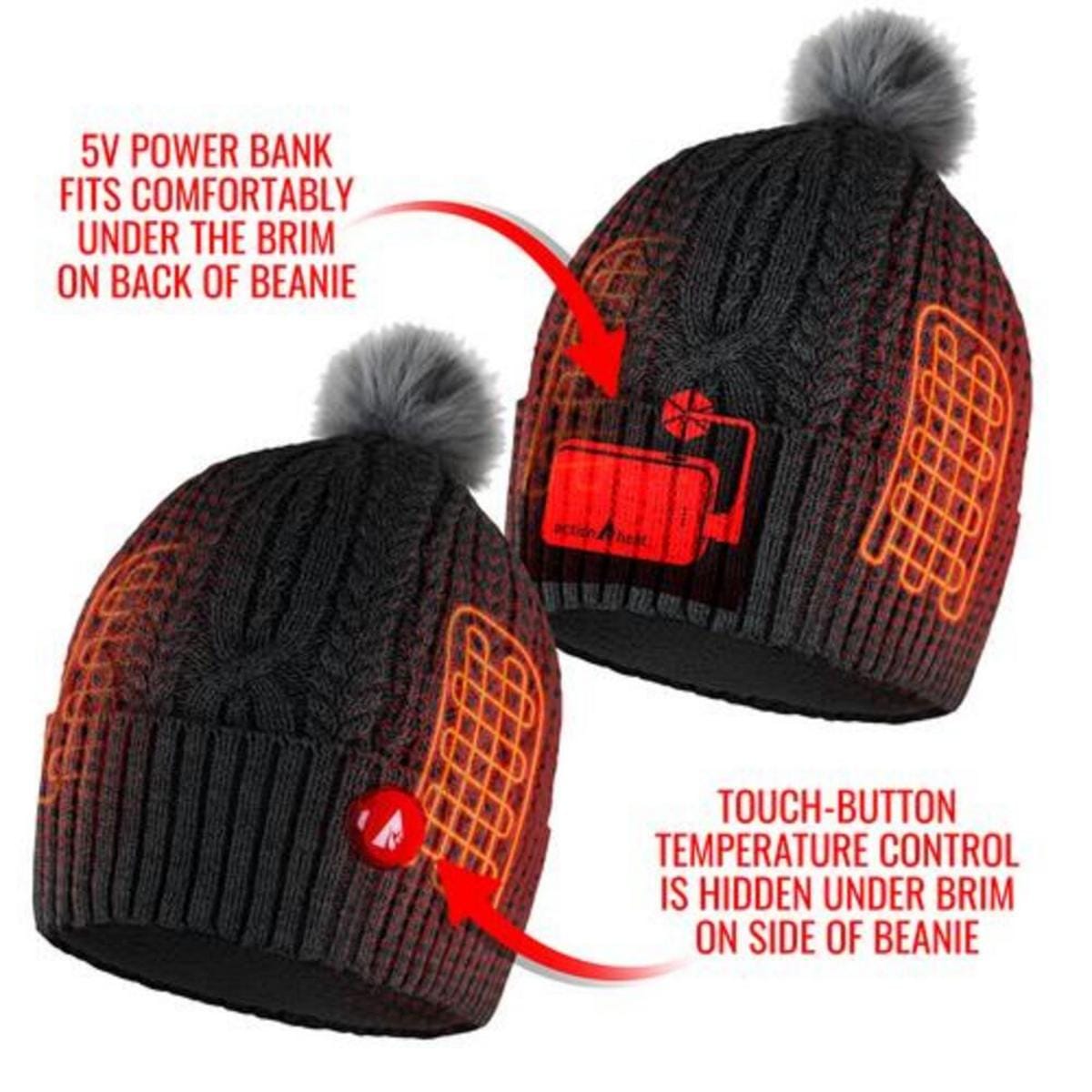 Open Box ActionHeat 5V Battery Heated Cable Knit Hat