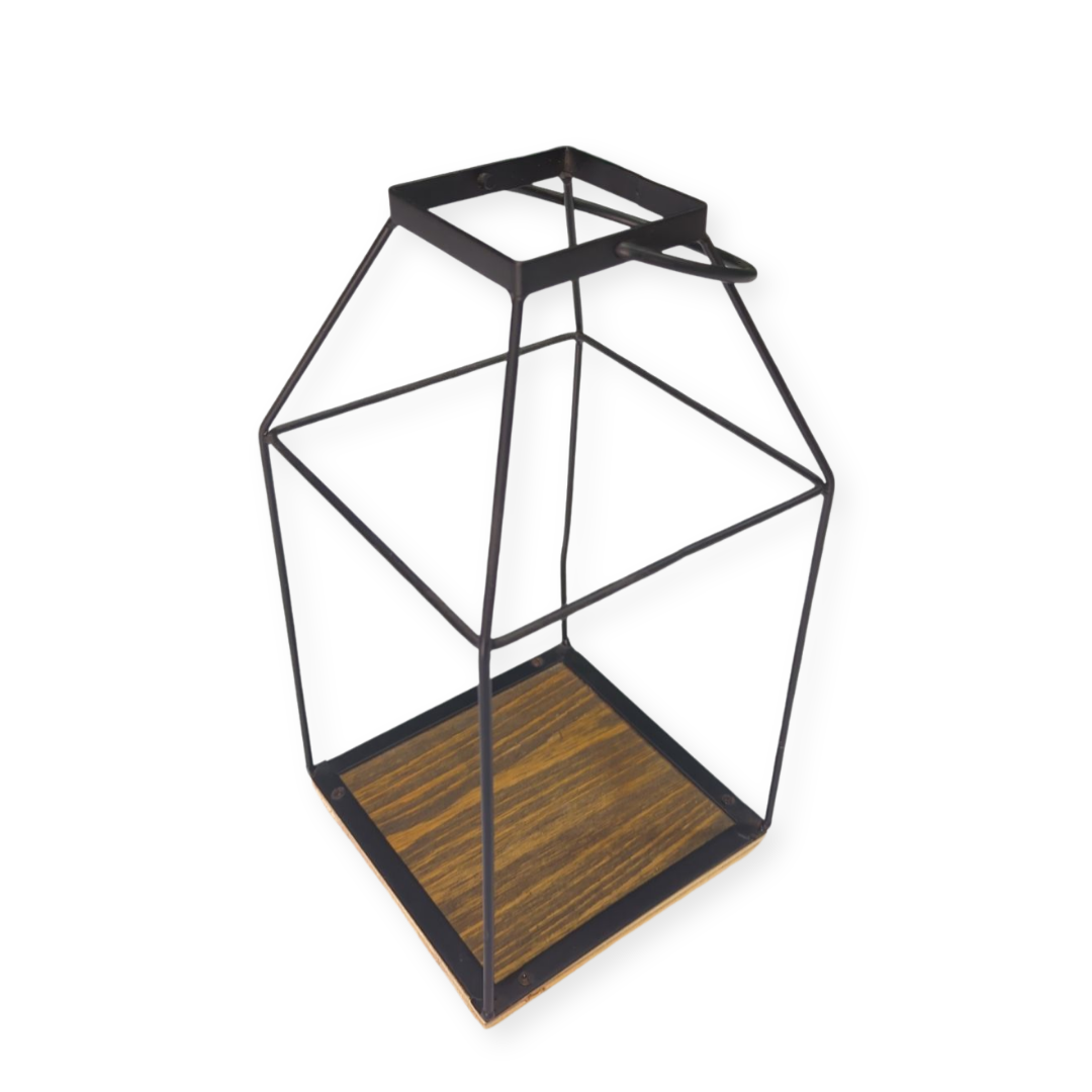 Open Black Wire Lantern