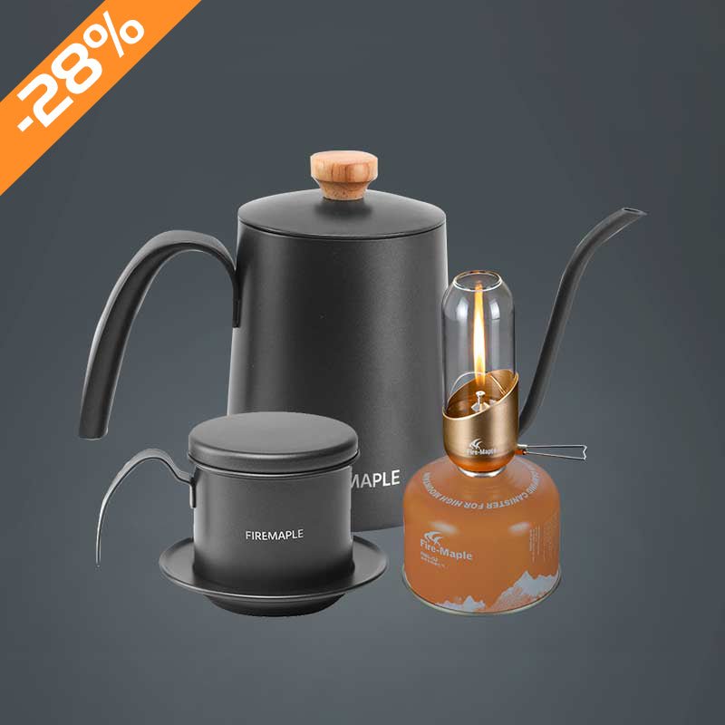 ORCA 600ML COFFEE KETTLE & MAKER & Orange Gas lantern SET