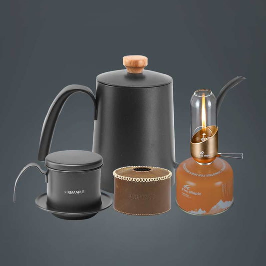 ORCA 600ML COFFEE KETTLE & MAKER & Orange Gas lantern SET