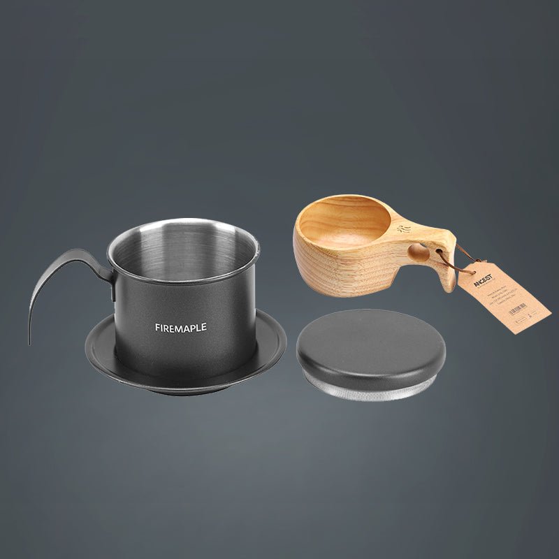 Orca Vietnamese Coffee Maker & Wooden Cup Set