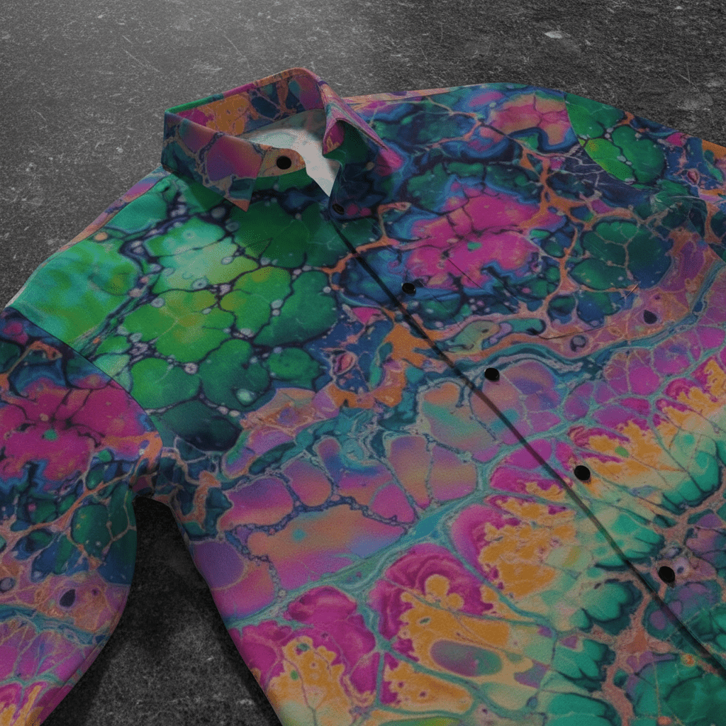 Organic Cellular Mutation AOP Slim Fit Long Sleeve Shirt
