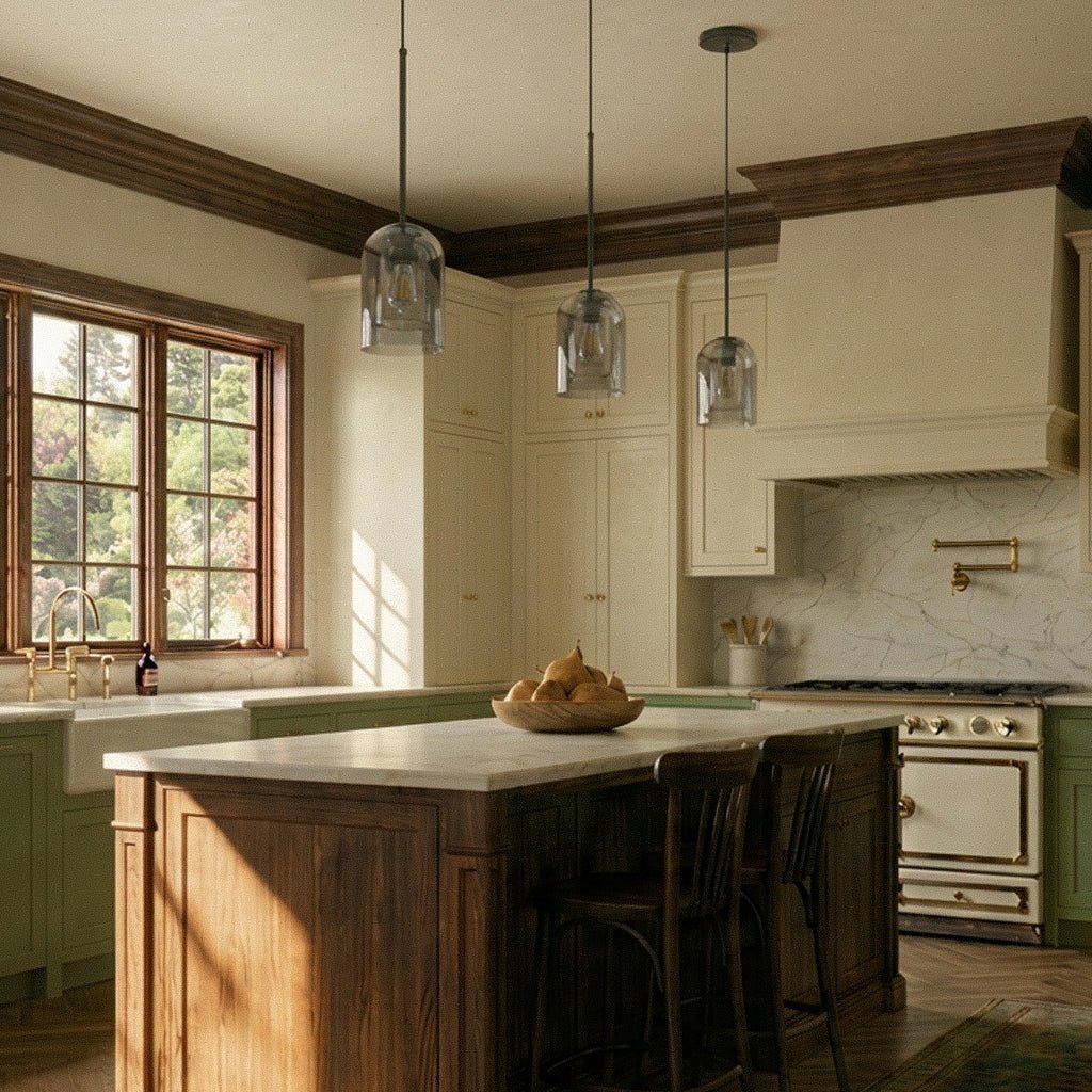 Modern Ironwork And Glass Pendant Light With Dome Shade