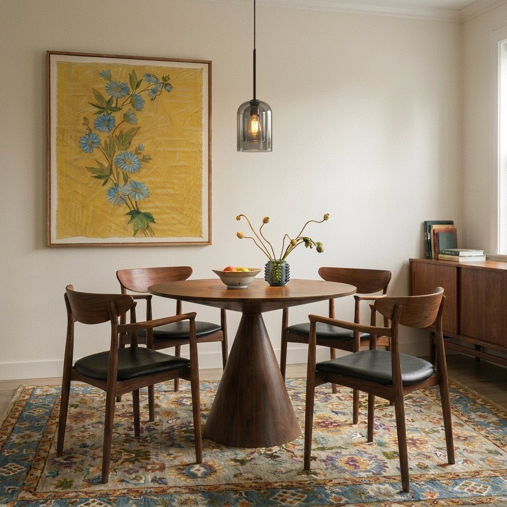 Modern Ironwork And Glass Pendant Light With Dome Shade