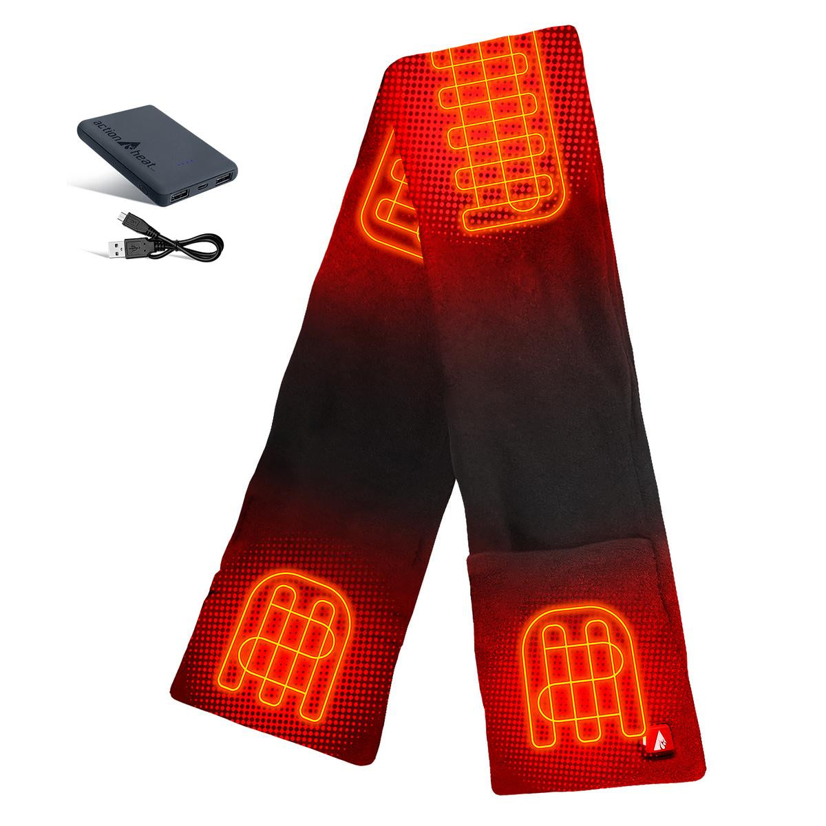 ActionHeat 5V Battery Heated Fleece Scarf with Pockets