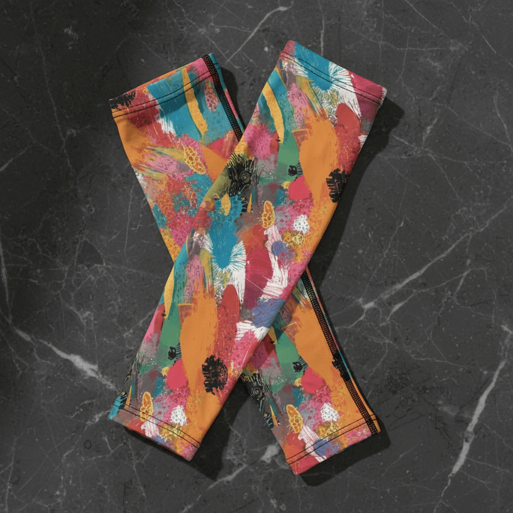 Paint Splatter UV Arm Sleeves | Ice Silk Cooling, Unisex S–XL
