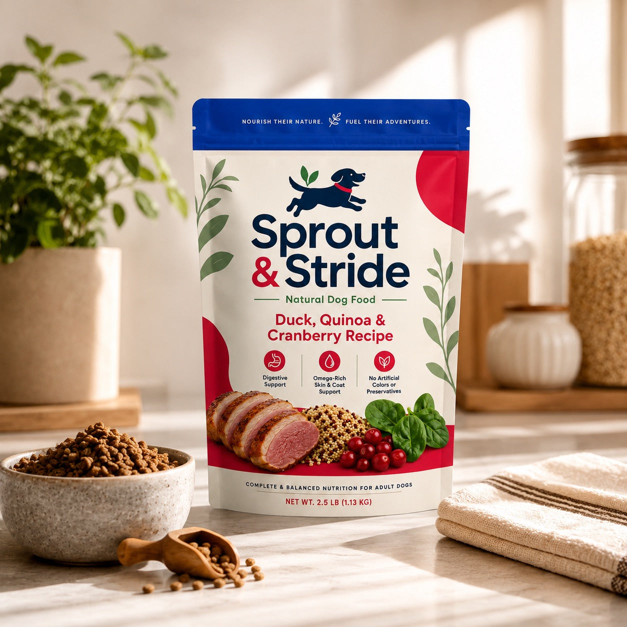 Sprout & Stride Duck, Quinoa & Cranberry Natural Dog Food