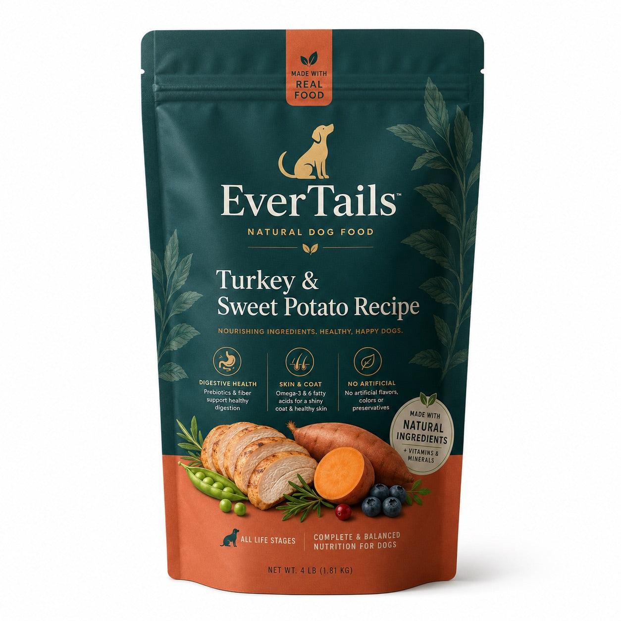 EverTails Turkey & Sweet Potato Natural Dog Food